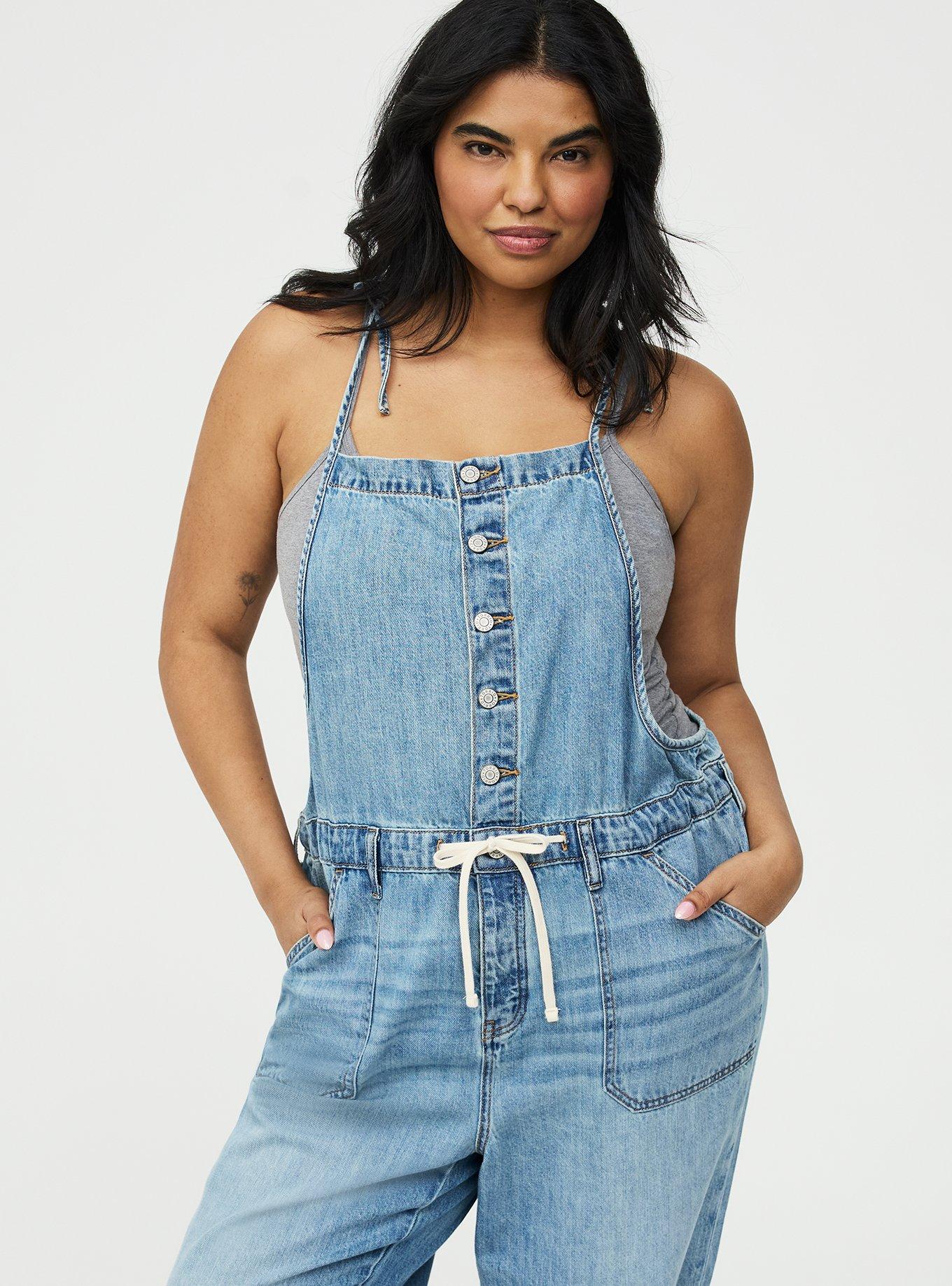 Button-Front Denim Overall, TOPSAIL, alternate