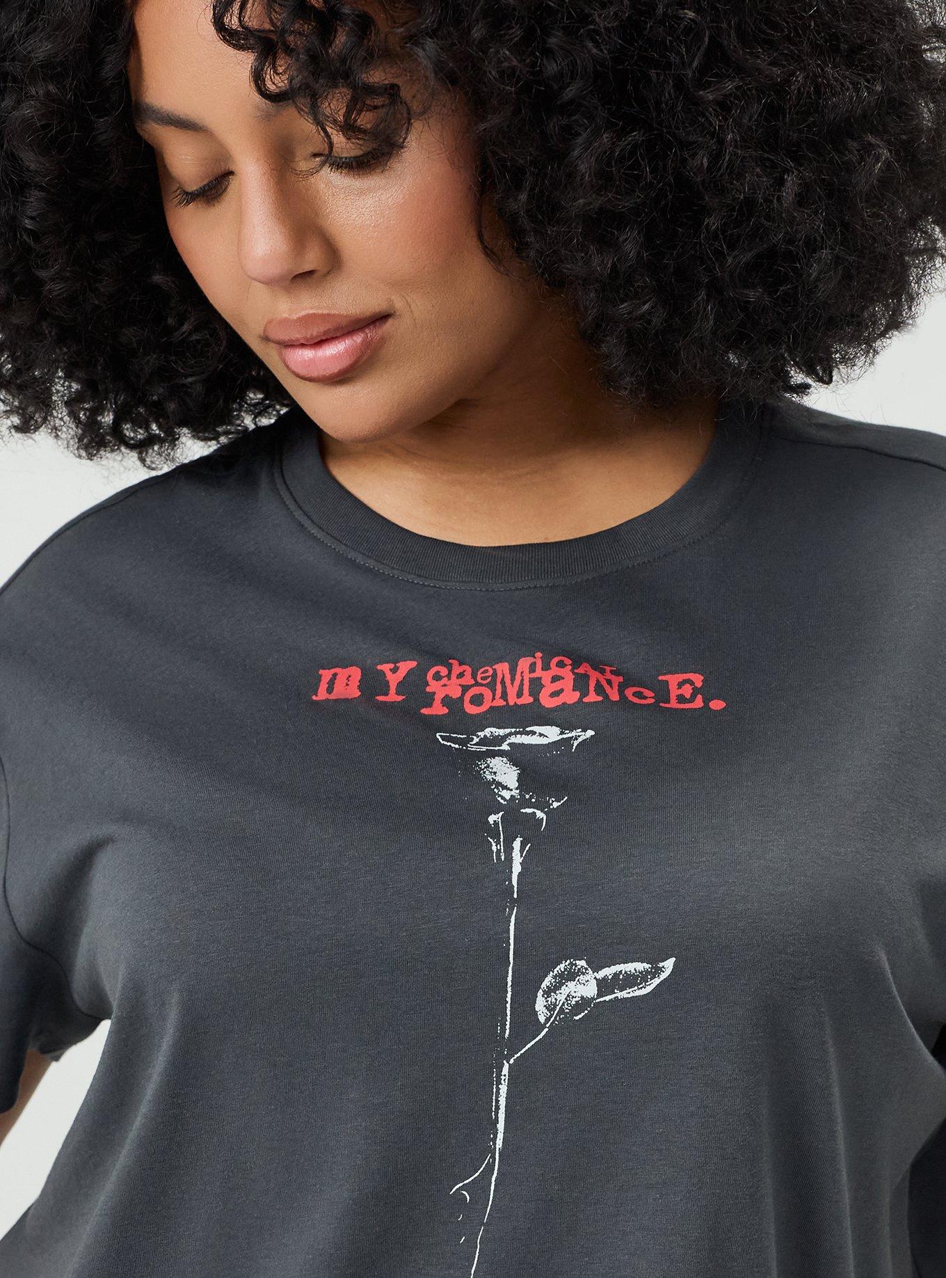 My Chemical Romance Relaxed Cotton Crew Tee, MY CHEMICAL ROMANCE ROSE VINTAGE BLACK, alternate