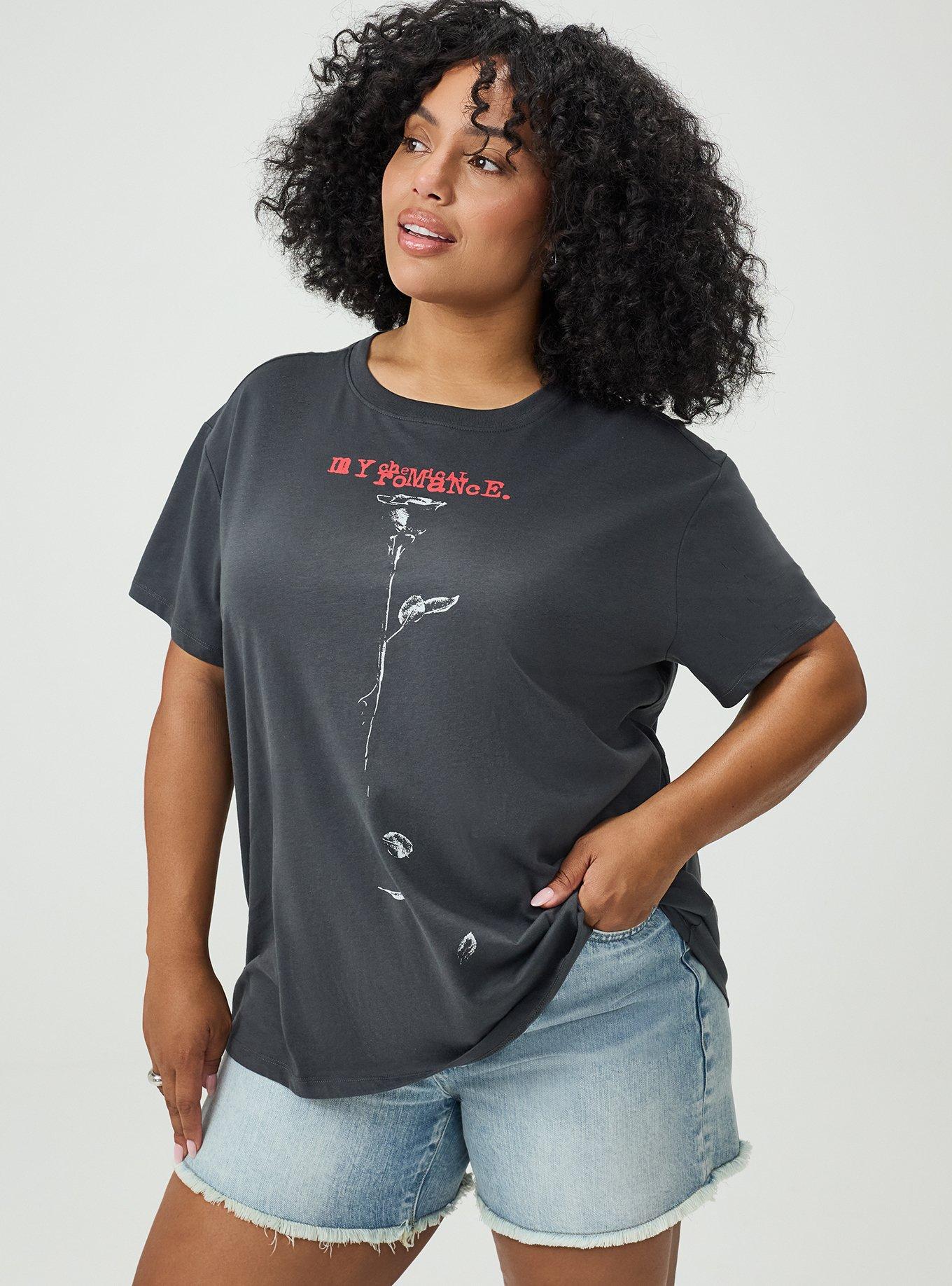 My Chemical Romance Relaxed Cotton Crew Tee, MY CHEMICAL ROMANCE ROSE VINTAGE BLACK, alternate