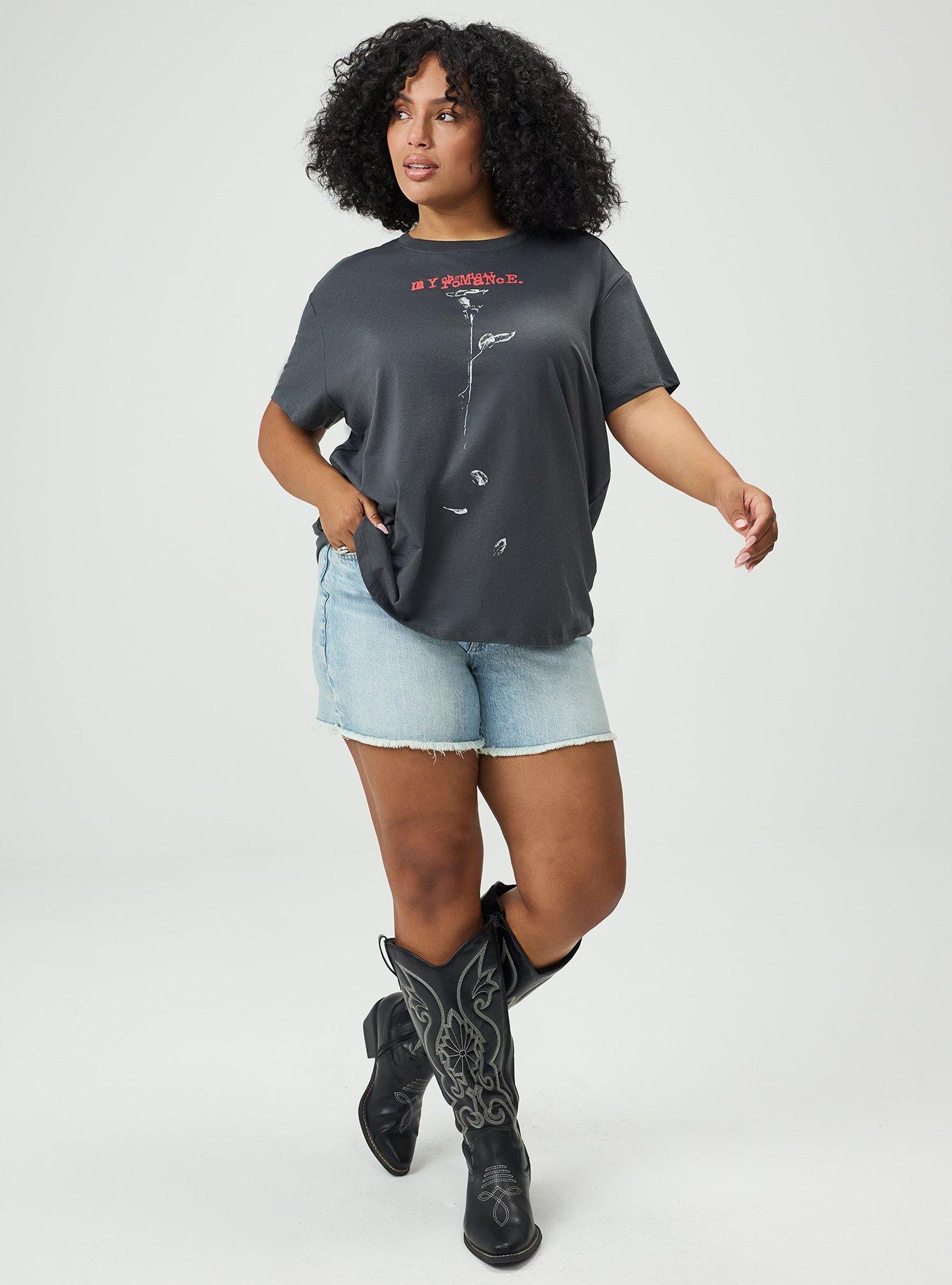 My Chemical Romance Relaxed Cotton Crew Tee, MY CHEMICAL ROMANCE ROSE VINTAGE BLACK, alternate