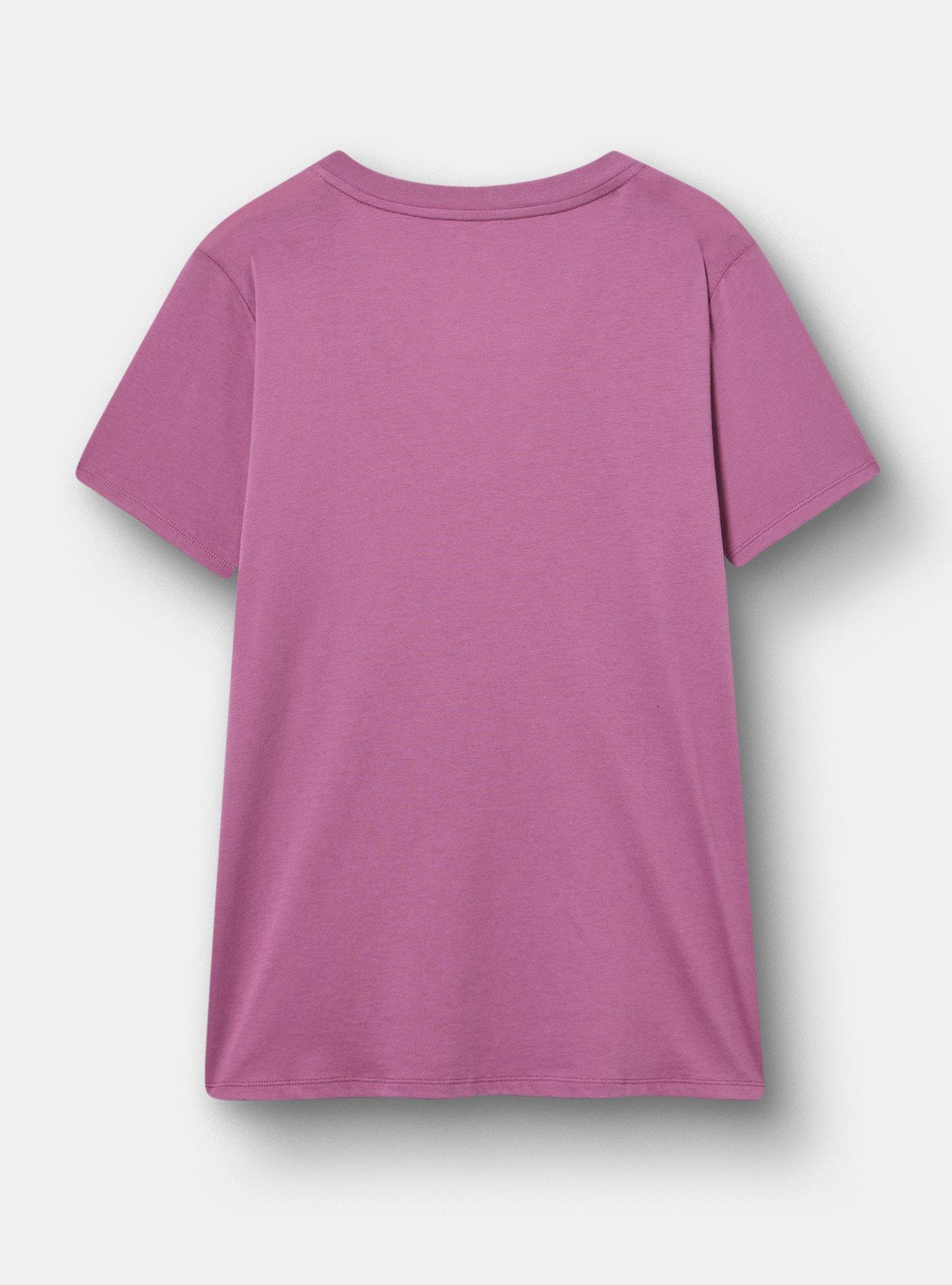 Janis Joplin Classic Cotton V-Neck Tee, JANIS POPLIN FLORAL ARGYLE PURPLE, alternate