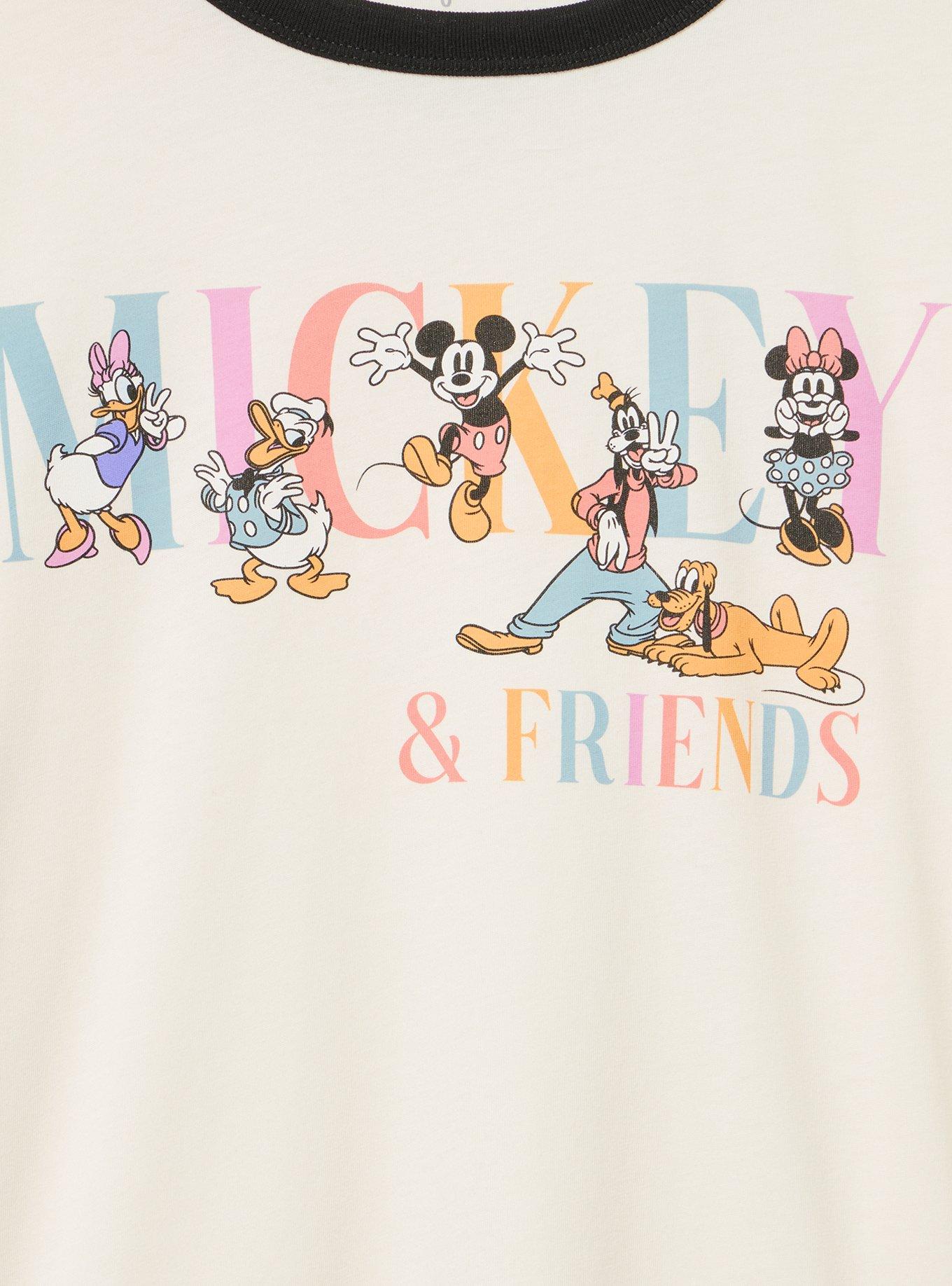 Disney Mickey & Friends Classic Cotton Ringer Tee, MICKEY N FRIENDS WHISPER WHITE, alternate