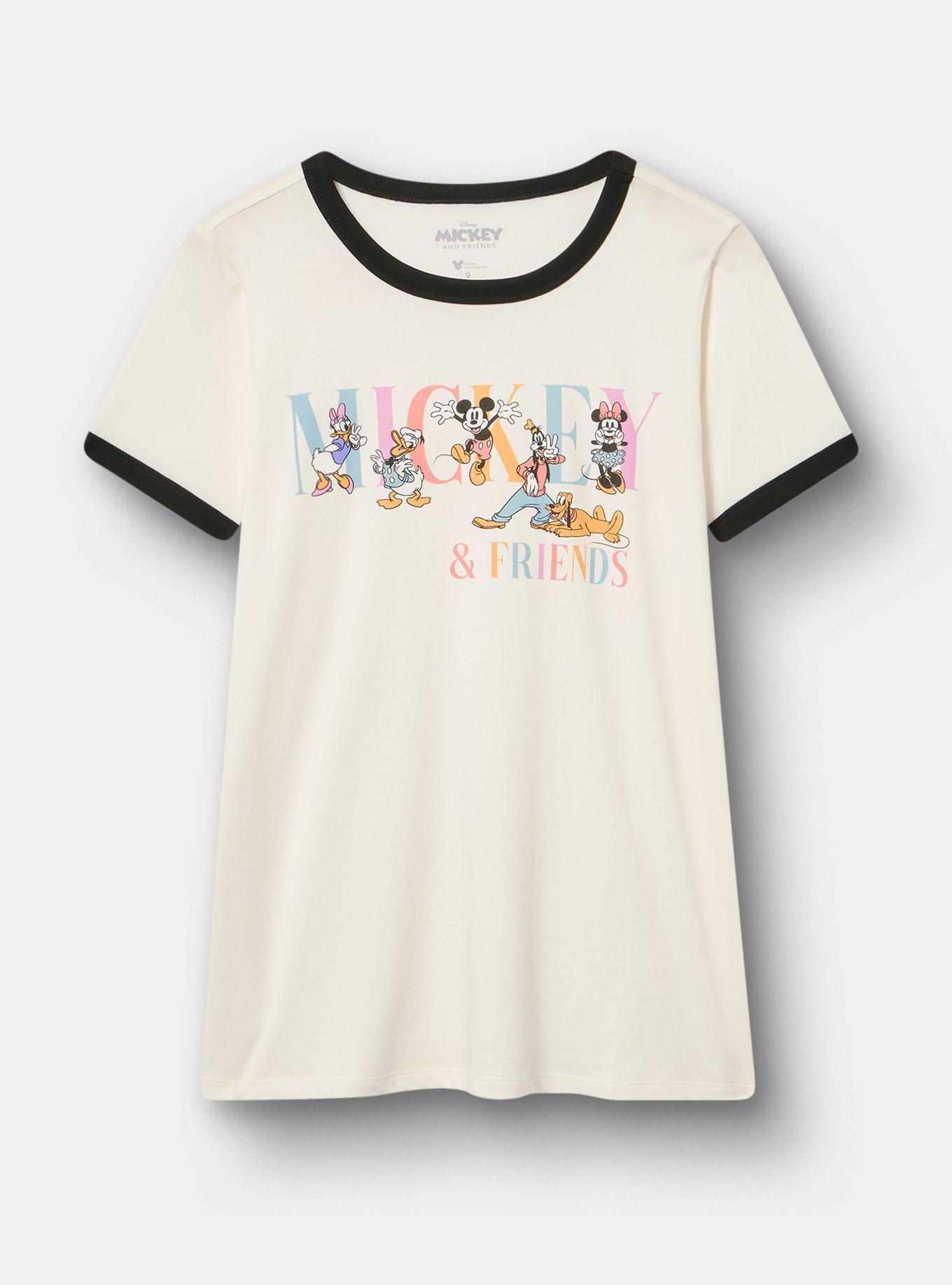 Disney Mickey & Friends Classic Cotton Ringer Tee, MICKEY N FRIENDS WHISPER WHITE, hi-res