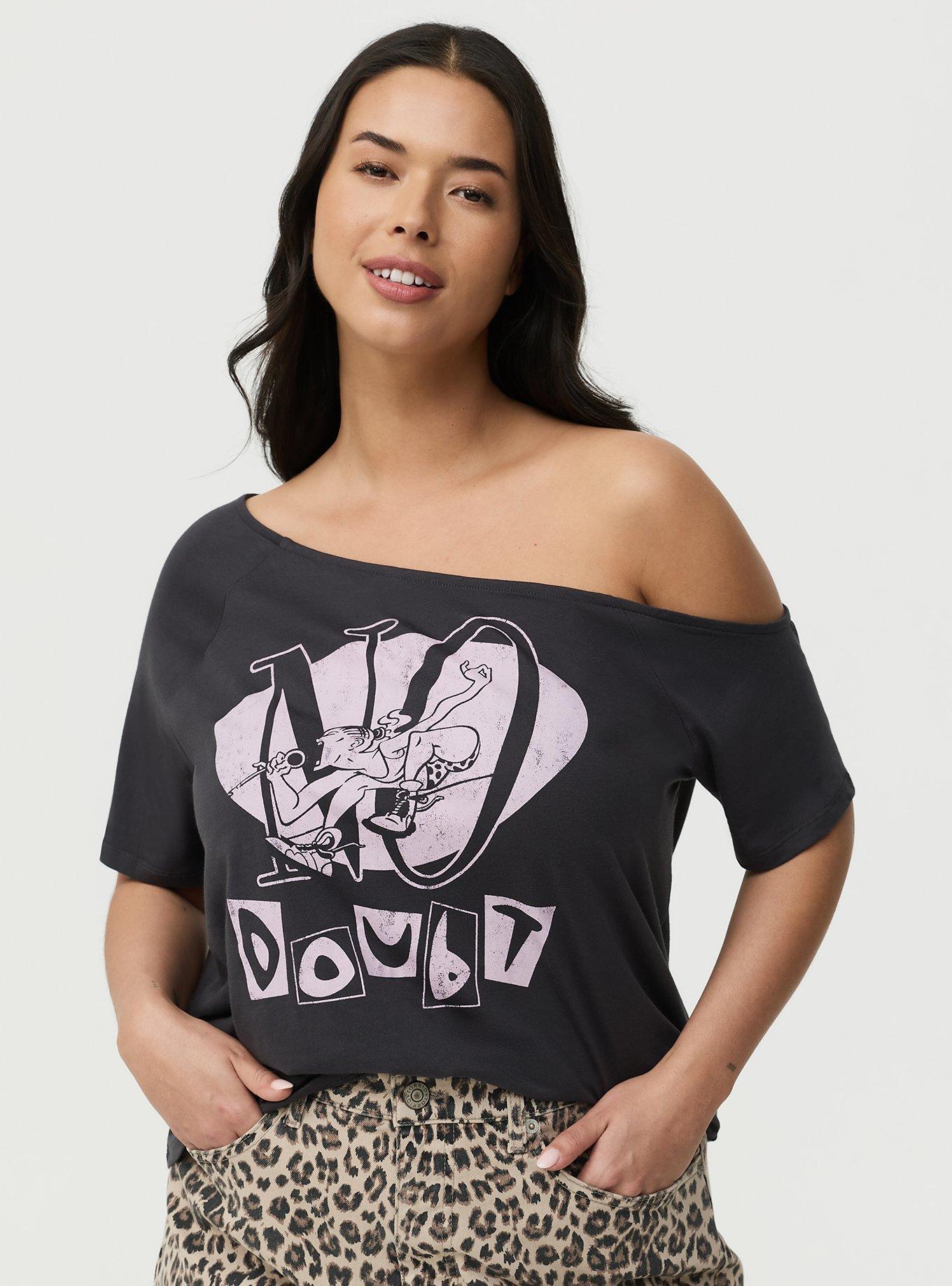 No Doubt Cotton Jersey Off-Shoulder Tee, NO DOUBT JUST A GIRL OBSIDIAN, alternate