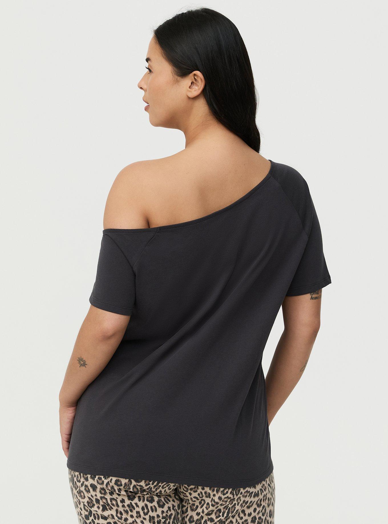 No Doubt Cotton Jersey Off-Shoulder Tee, NO DOUBT JUST A GIRL OBSIDIAN, alternate