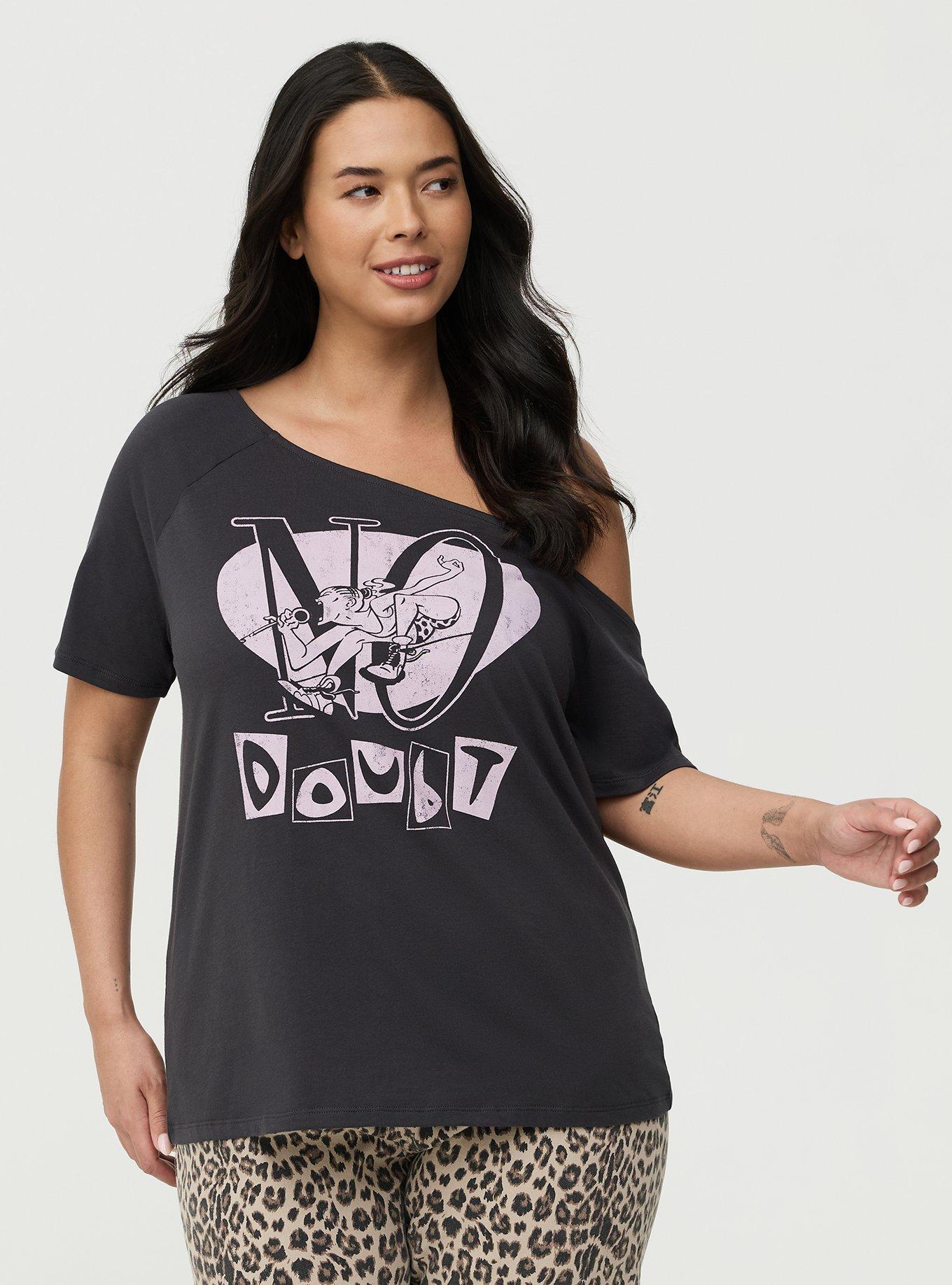 No Doubt Cotton Jersey Off-Shoulder Tee, NO DOUBT JUST A GIRL OBSIDIAN, alternate