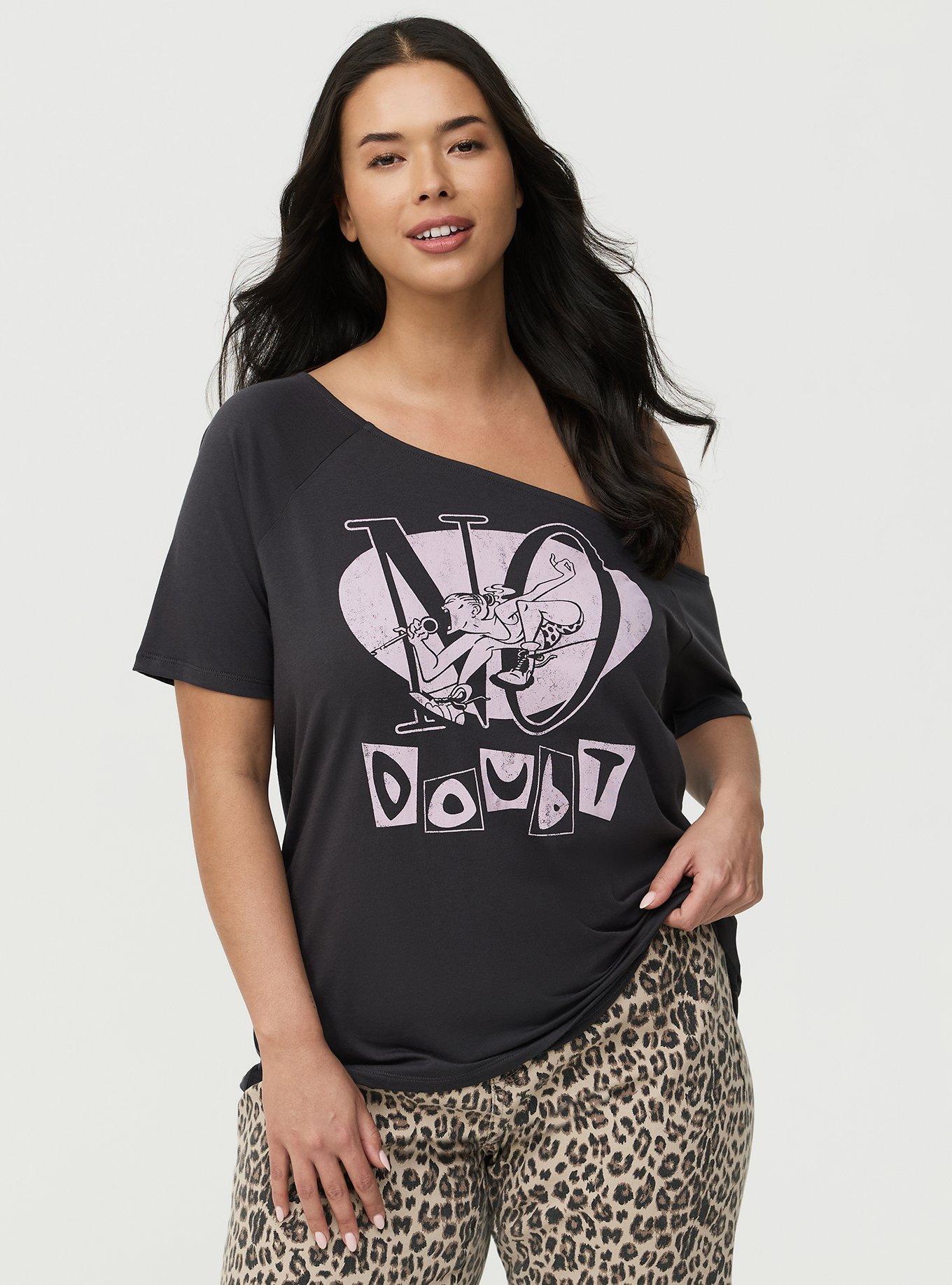 No Doubt Cotton Jersey Off-Shoulder Tee, NO DOUBT JUST A GIRL OBSIDIAN, hi-res