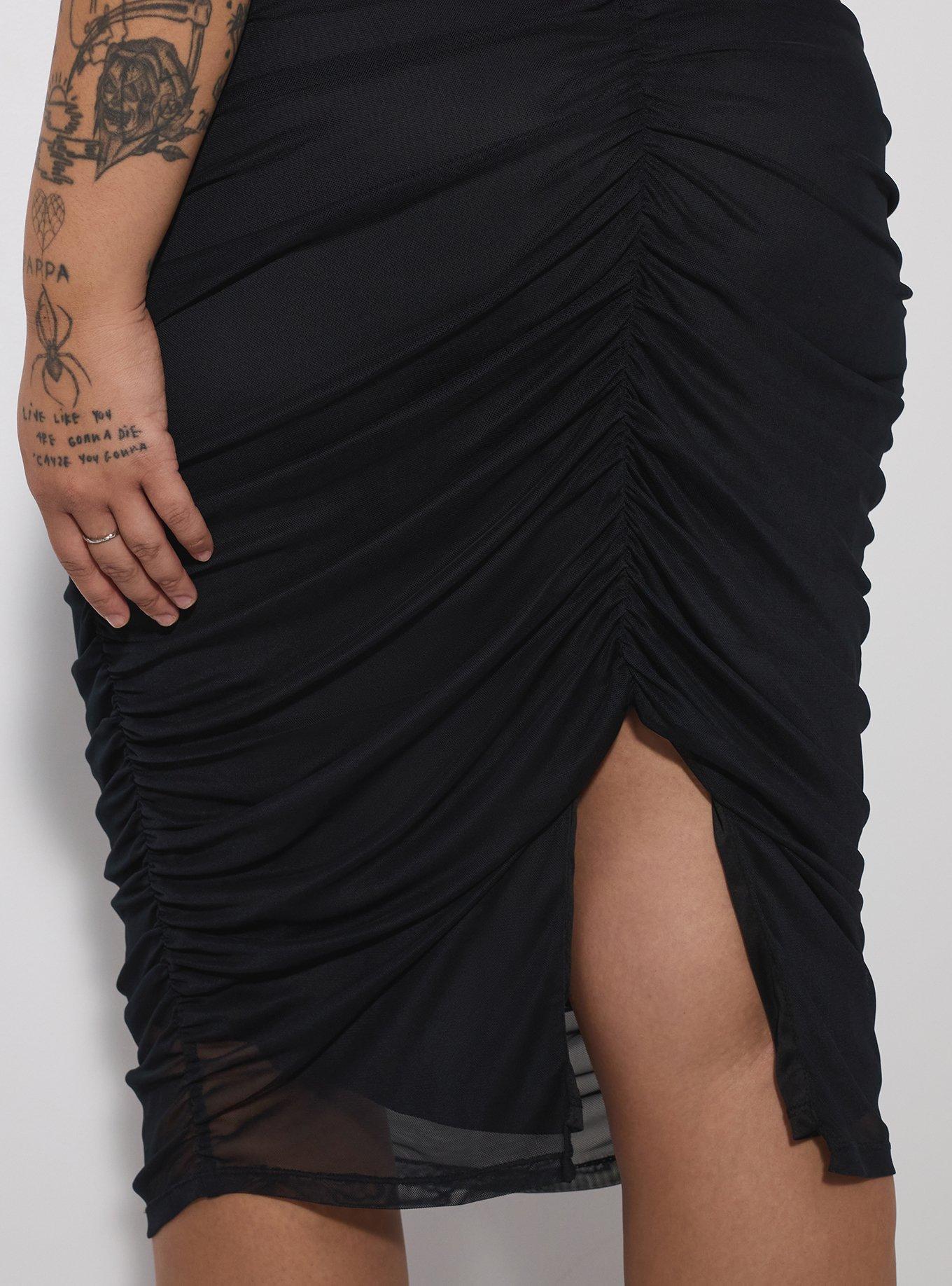 LoveSick Ruched Midi Skirt, DEEP BLACK, alternate