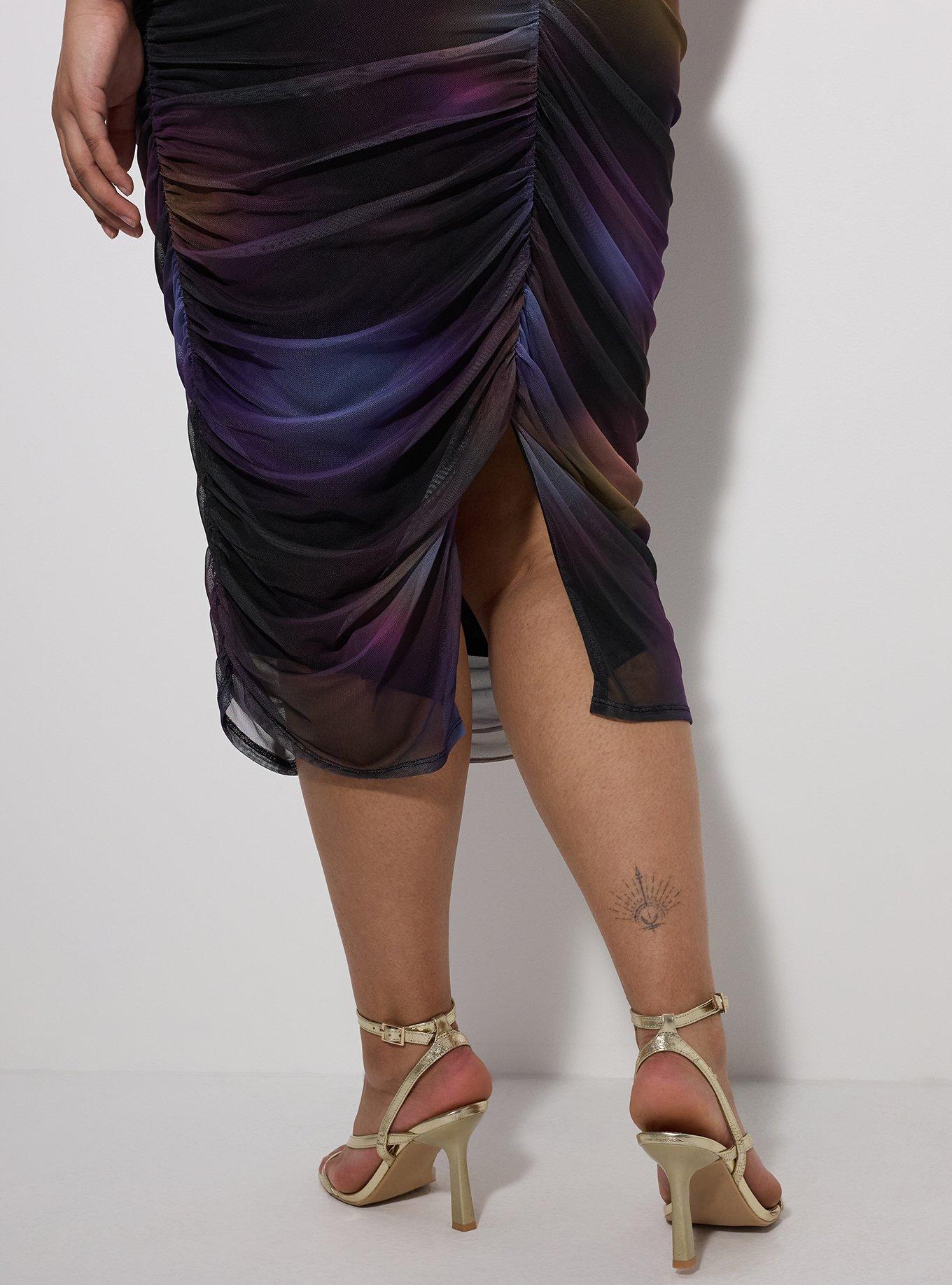LoveSick Ruched Midi Skirt, ORBITAL BLUR MULTI, alternate