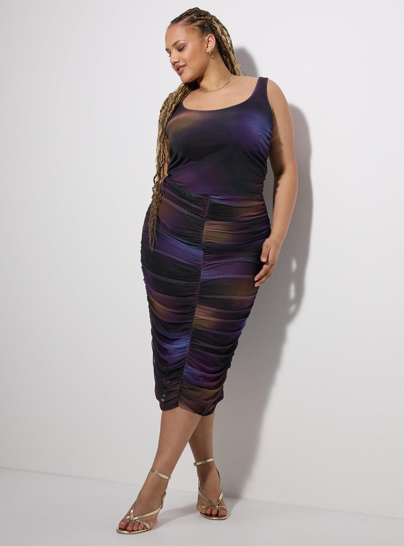 LoveSick Ruched Midi Skirt, ORBITAL BLUR MULTI, alternate