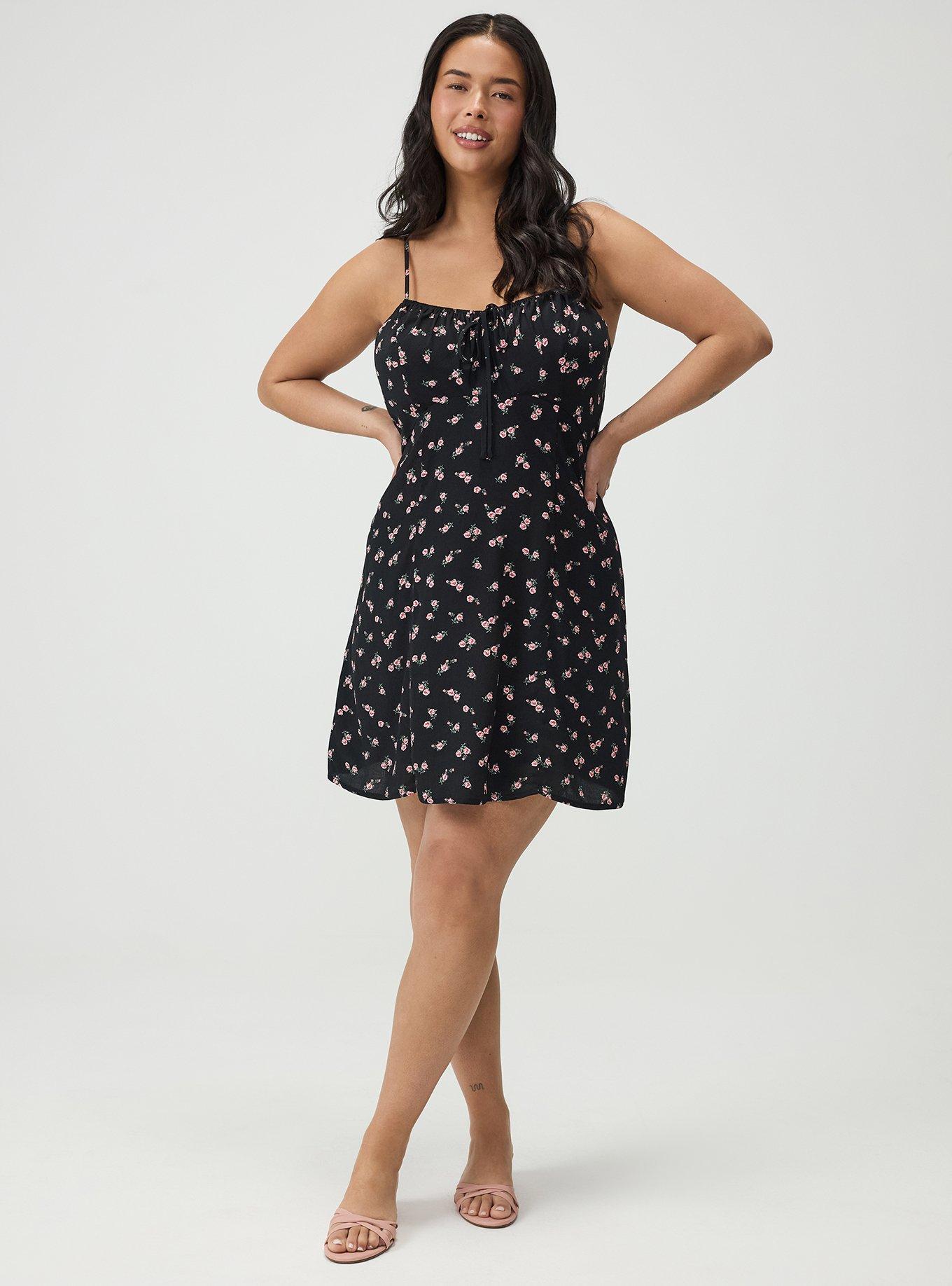 LoveSick Slip Mini Dress, ROSA SPRIGS FLORAL BLACK, hi-res
