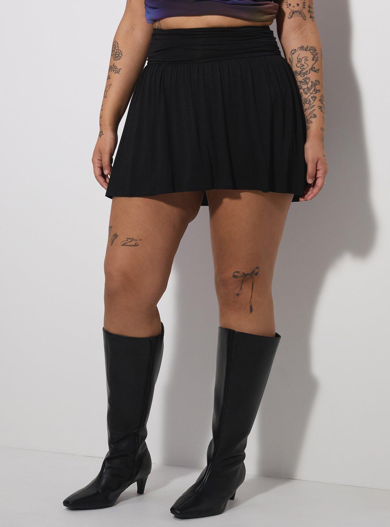 LoveSick Ruched Waist Mini Skort, DEEP BLACK, alternate