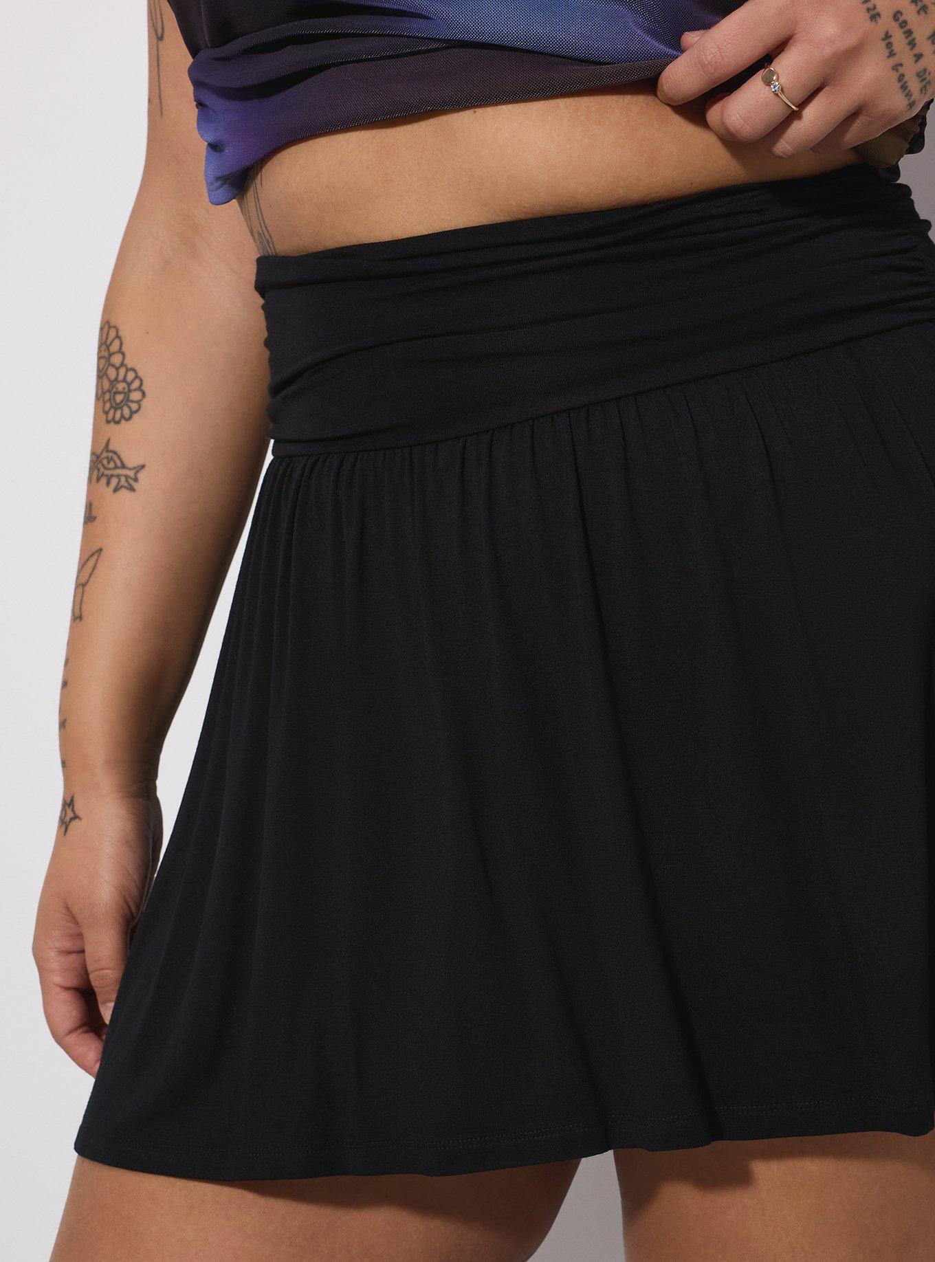 LoveSick Ruched Waist Mini Skort, DEEP BLACK, alternate