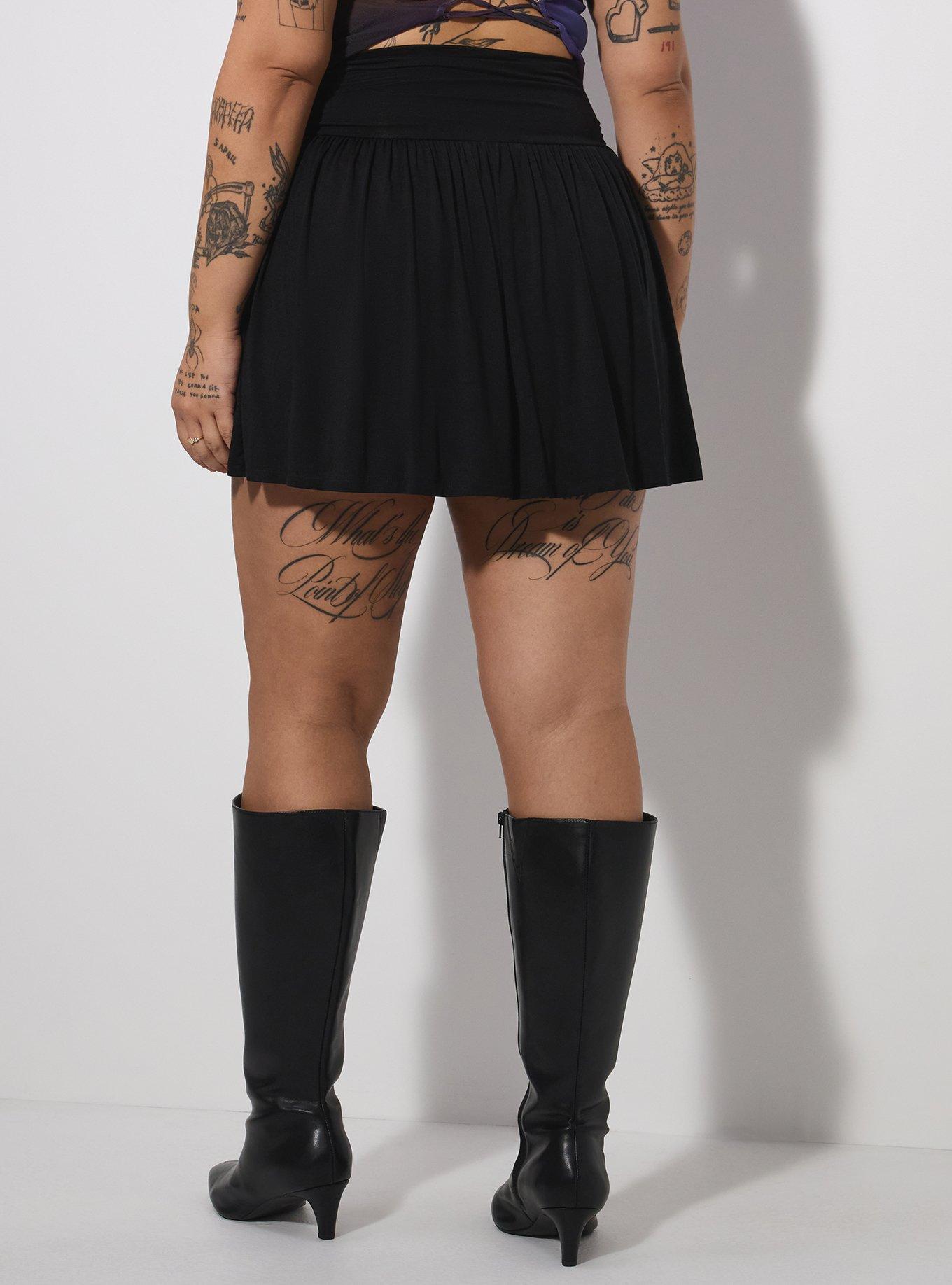 LoveSick Ruched Waist Mini Skort, DEEP BLACK, alternate