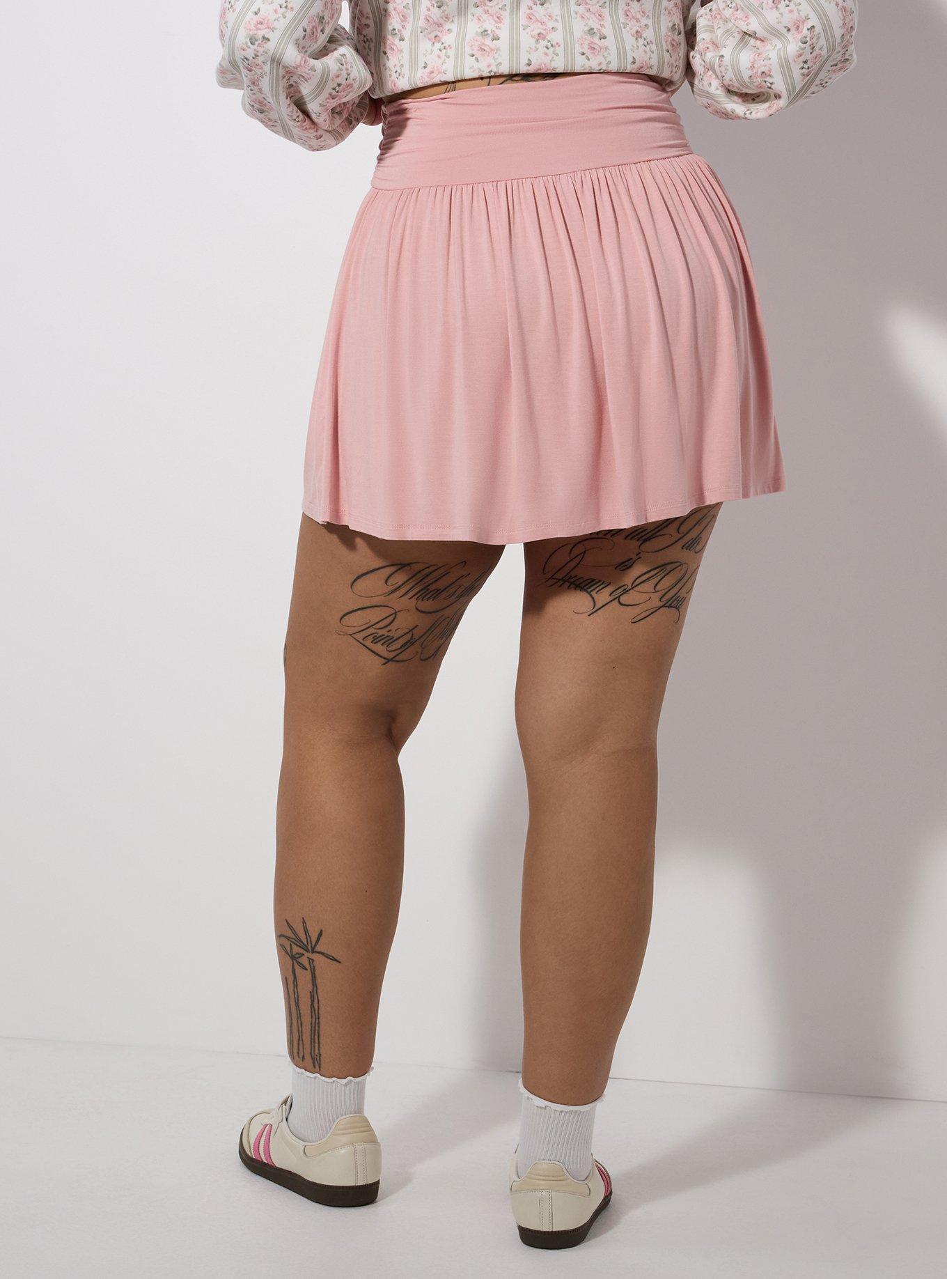 LoveSick Ruched Drop Waist Mini Skort, SILVER PINK, alternate