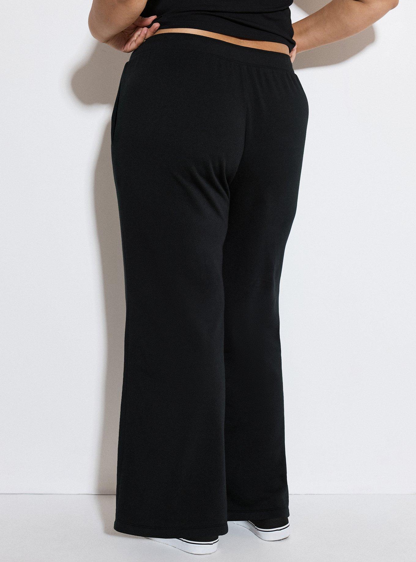 LoveSick Low-Rise Flare Sweatpants, DEEP BLACK, alternate