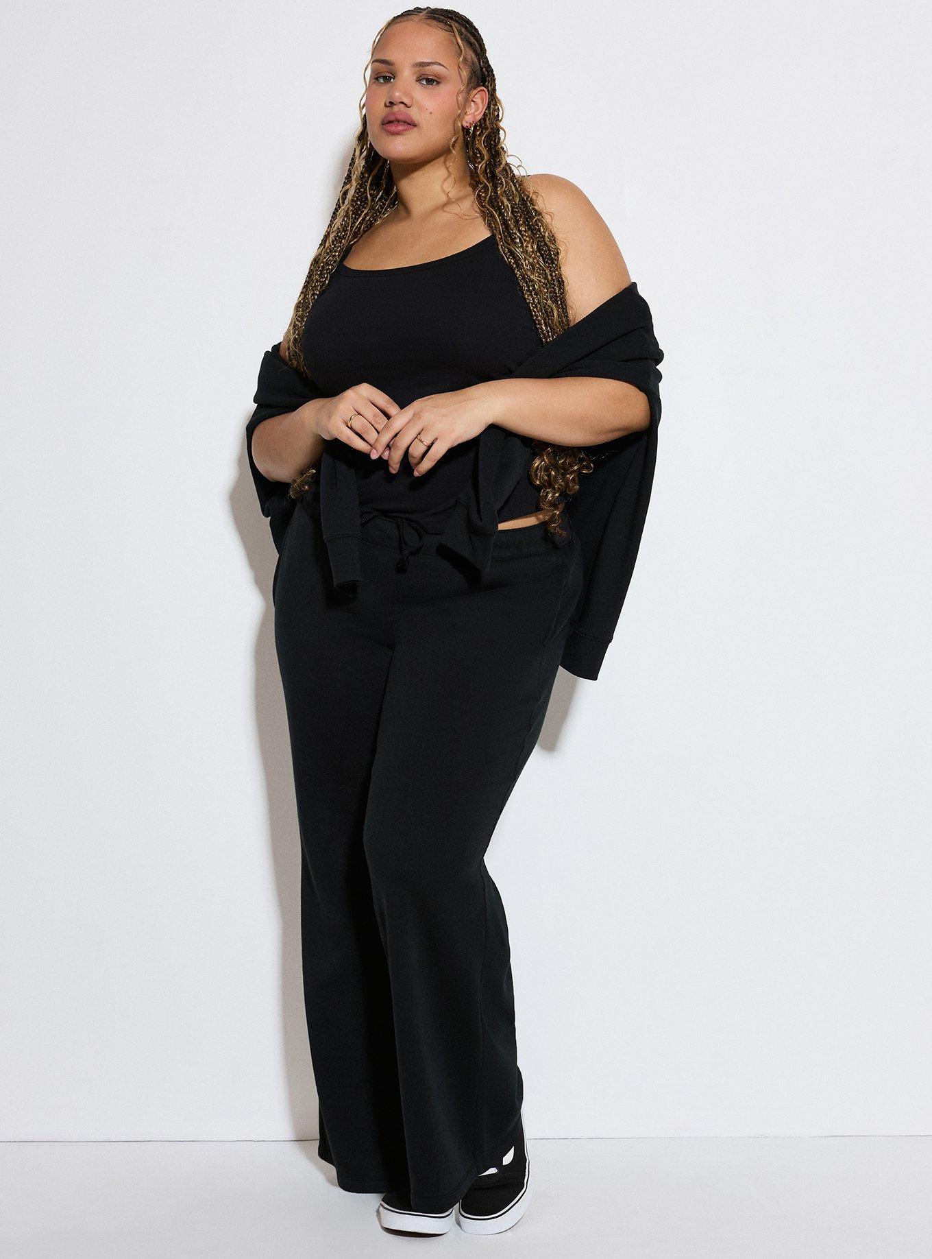 LoveSick Low-Rise Flare Sweatpants, DEEP BLACK, hi-res