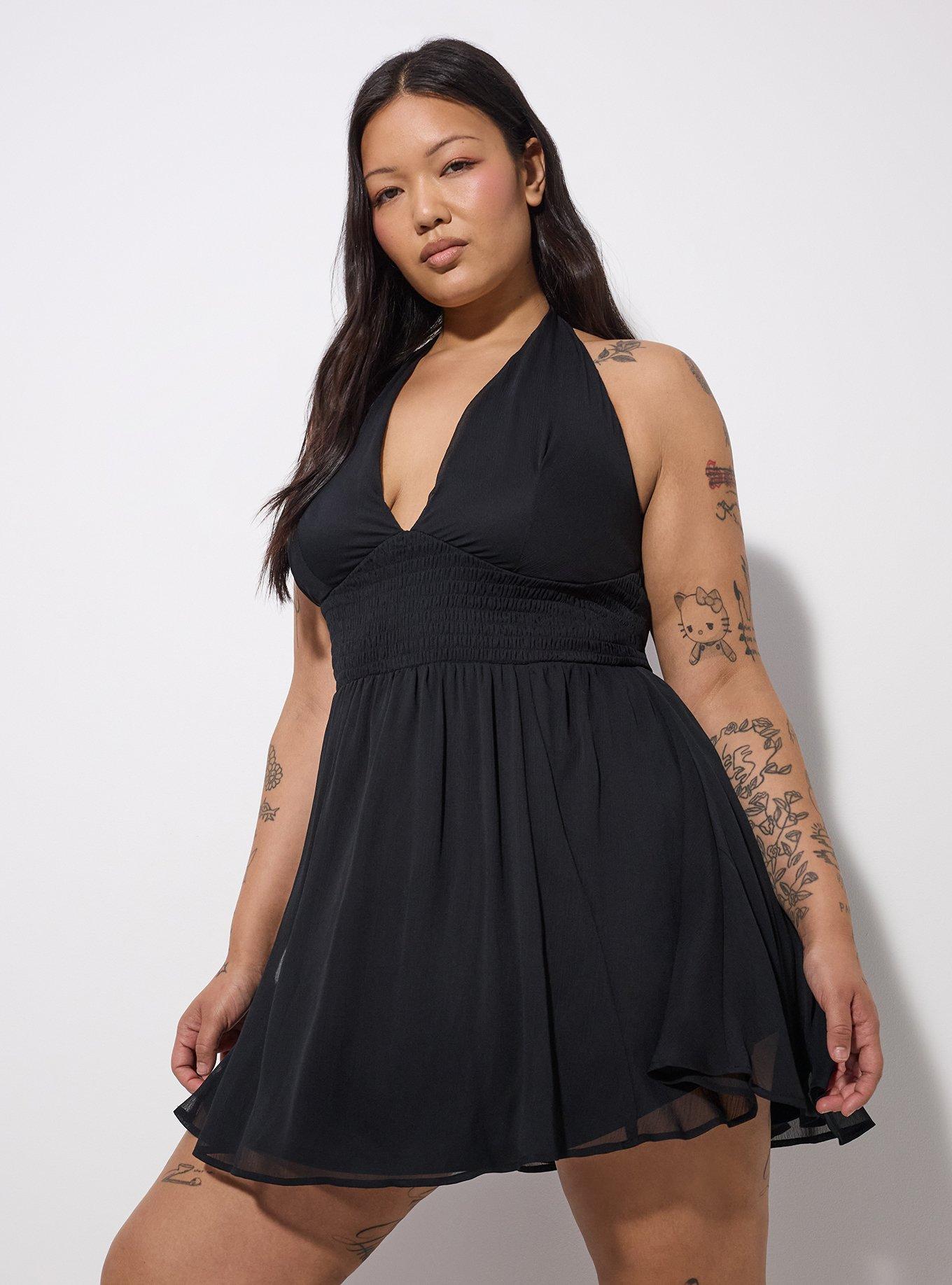 Plus Size - LoveSick Smocked Waist Halter Mini Dress - Torrid