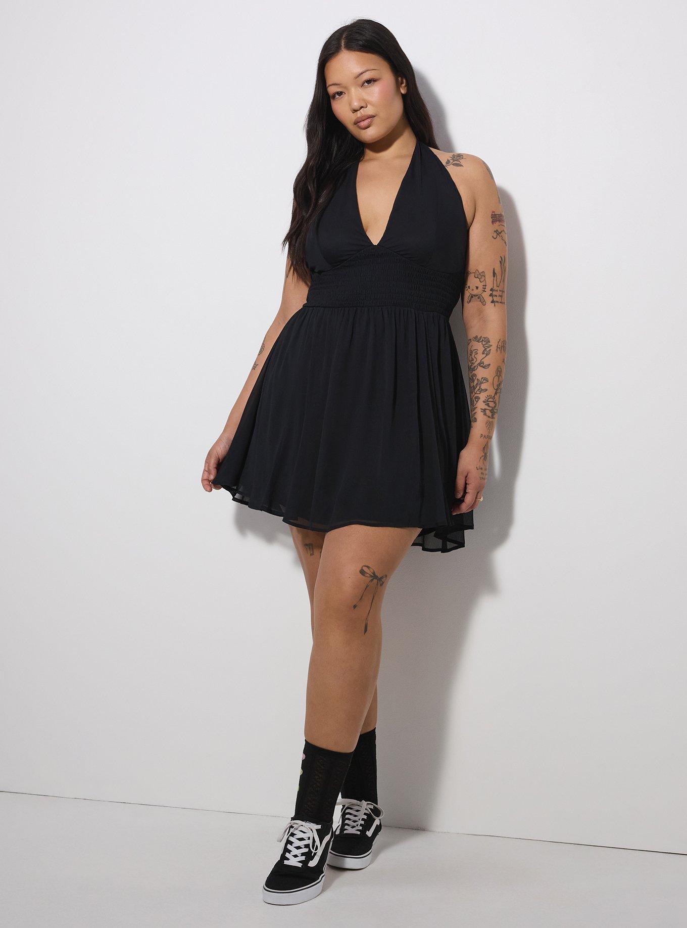 LoveSick Smocked Waist Halter Mini Dress, DEEP BLACK, hi-res
