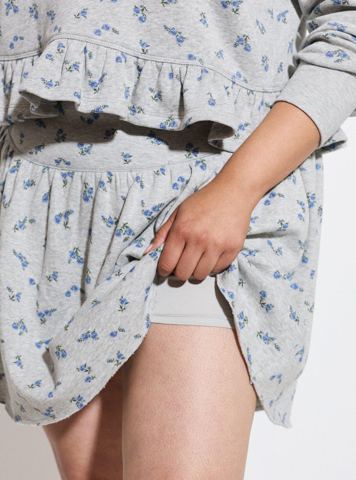 LoveSick Drop Waist Mini Skort, ROSA SPRIGS FLORAL GREY, alternate