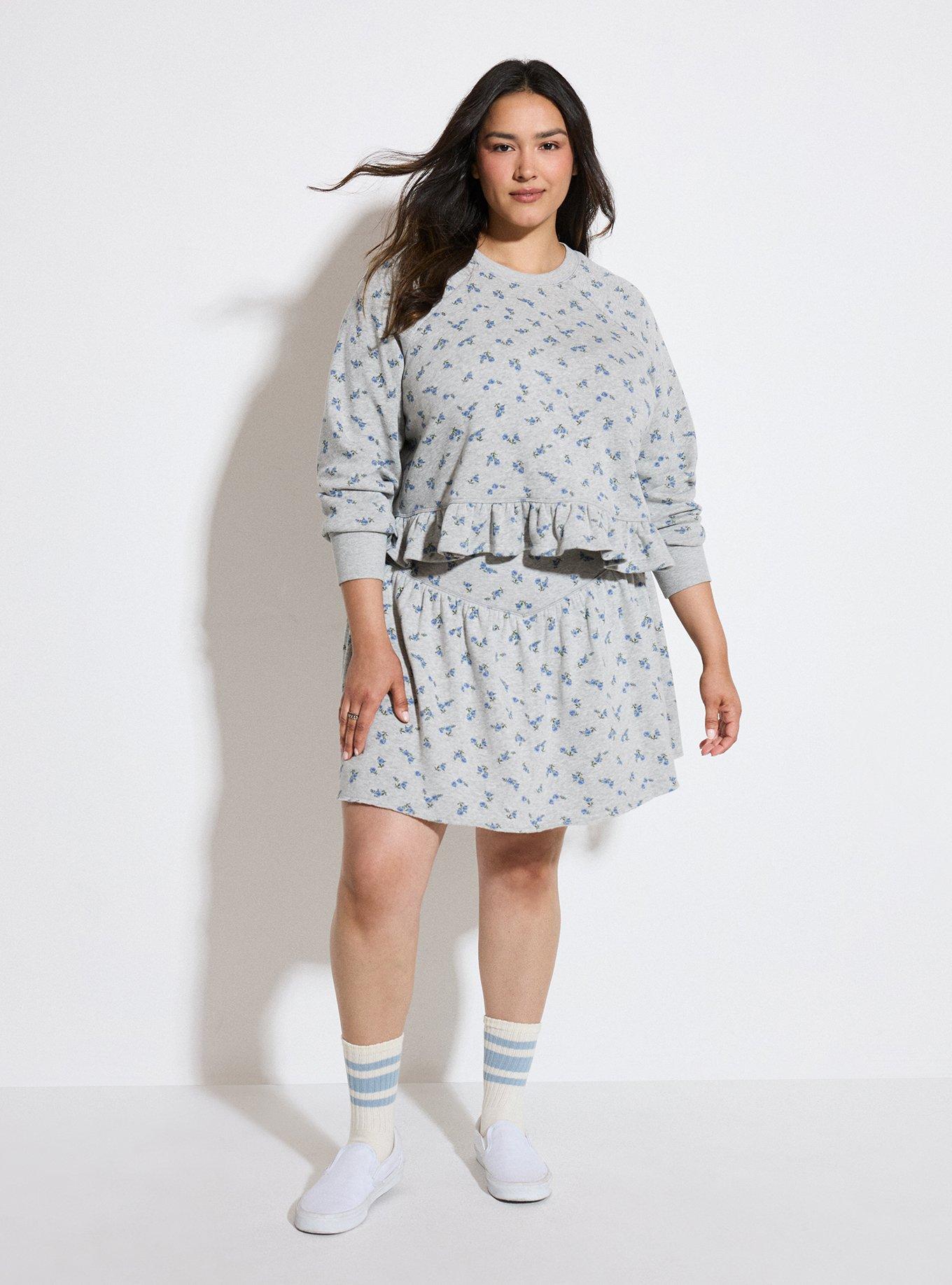 LoveSick Drop Waist Mini Skort, ROSA SPRIGS FLORAL GREY, alternate