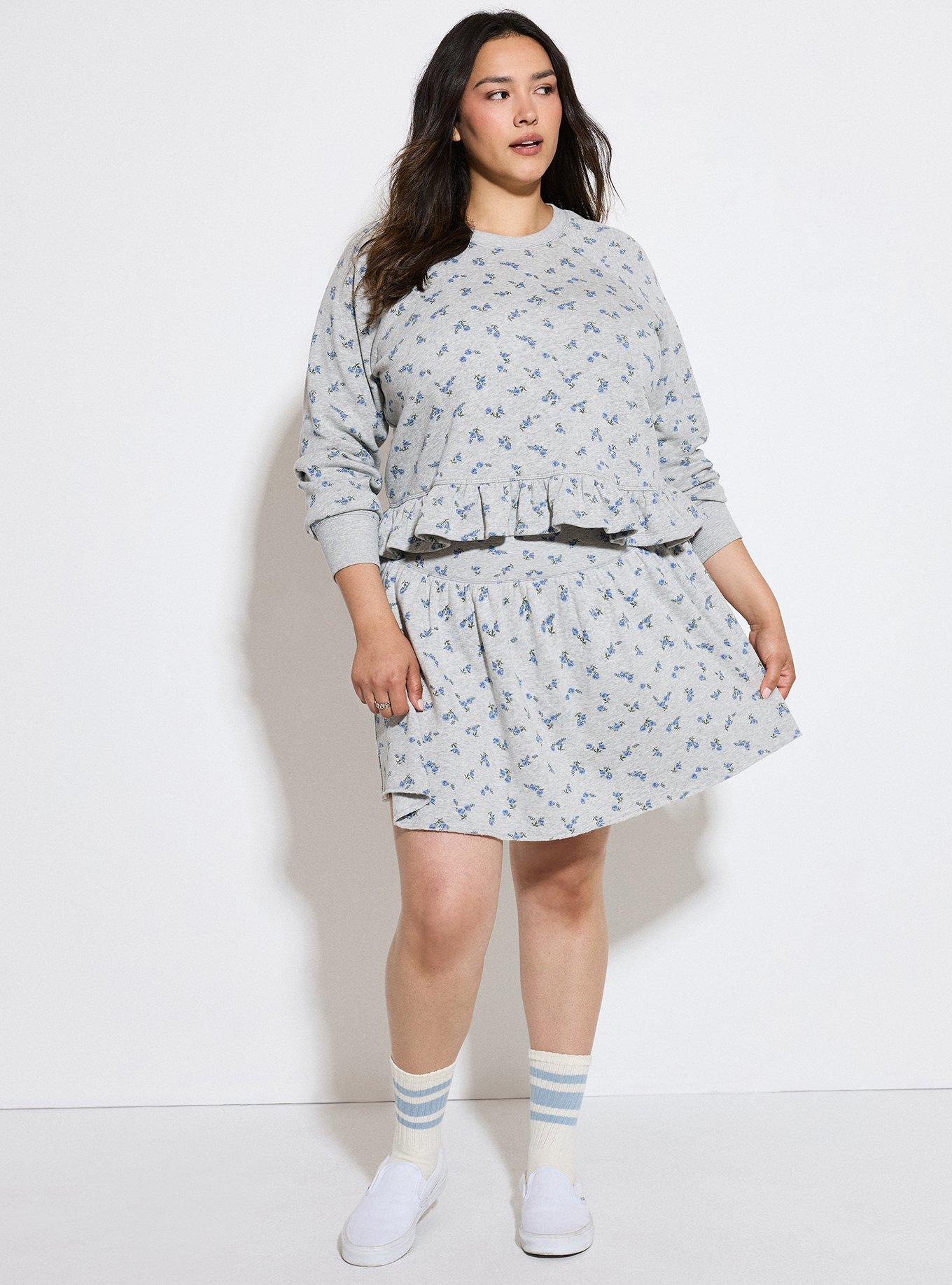 LoveSick Drop Waist Mini Skort, ROSA SPRIGS FLORAL GREY, alternate