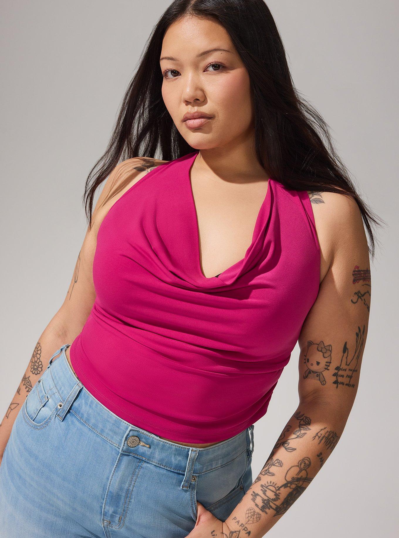 LoveSick Cowl Neck Halter Top, SANGRIA, alternate