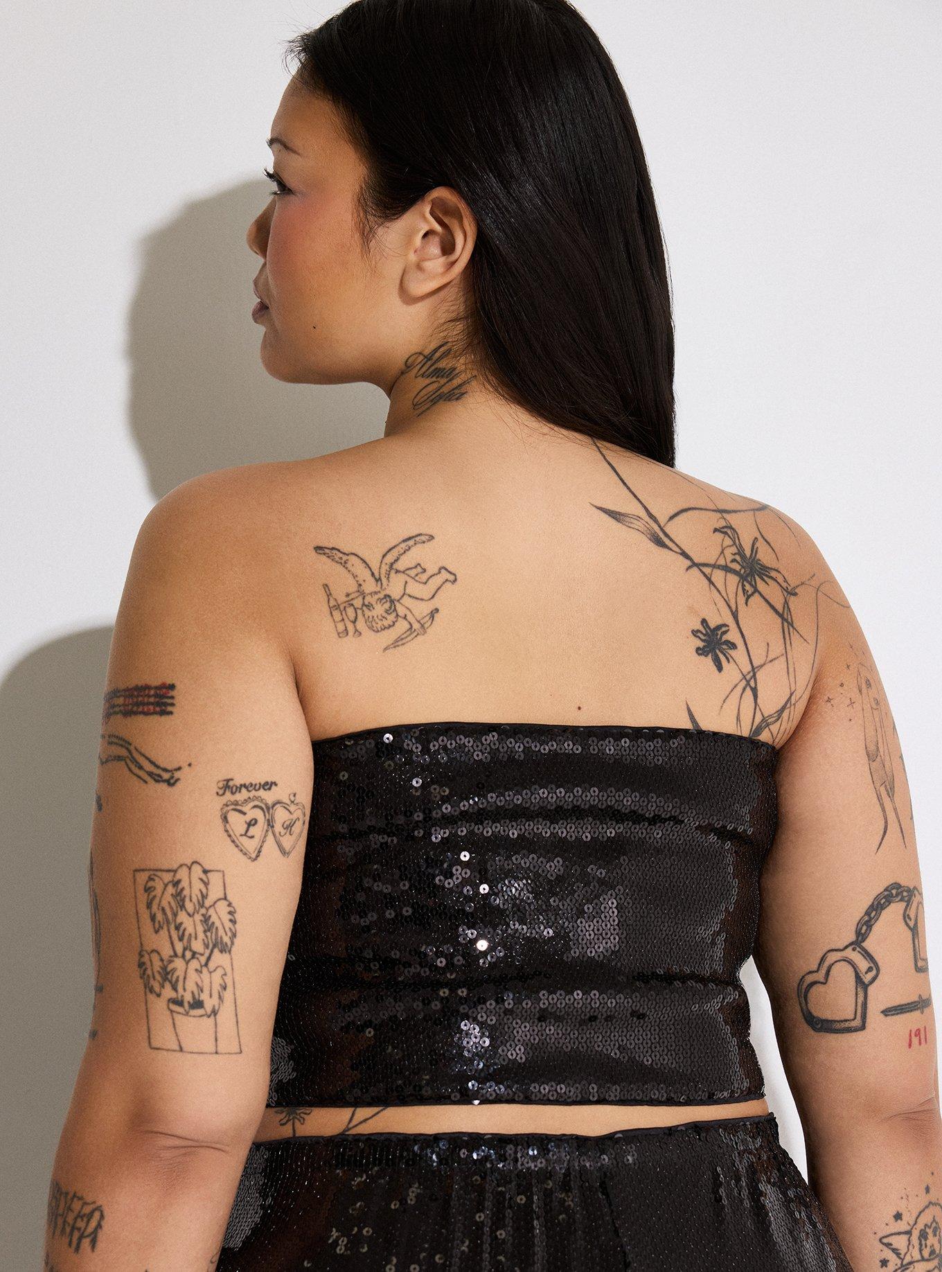 LoveSick Sequin Tube Top, DEEP BLACK, alternate