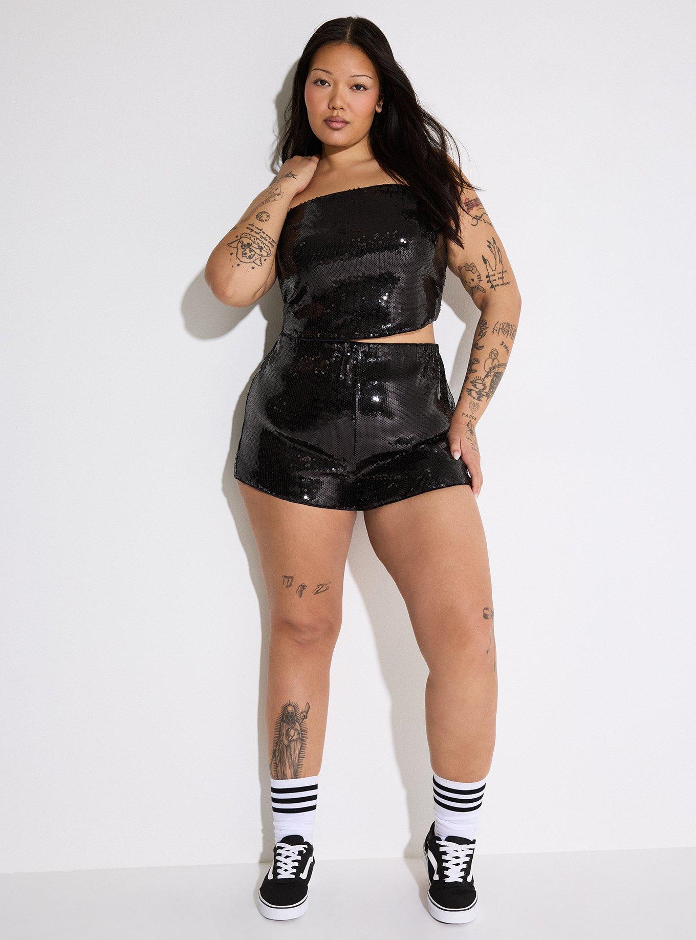 LoveSick Sequin Tube Top, DEEP BLACK, alternate