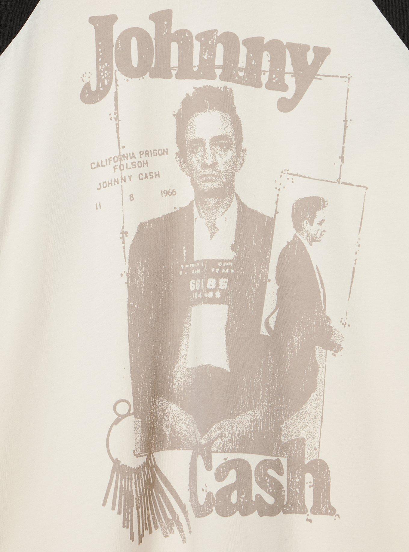 Johnny Cash Cotton Jersey Raglan Tee, JOHNNY CASH WHISPER WHITE, alternate