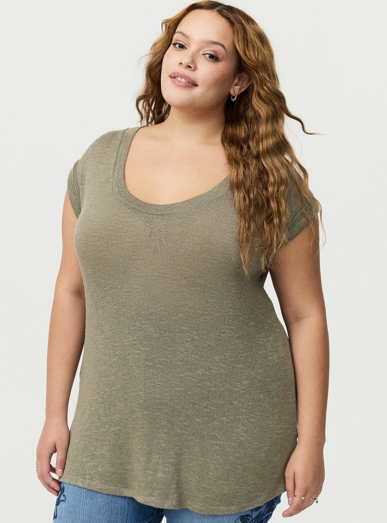 Plus Size Festi Sleeveless Dolman Tee, VETIVER, hi-res