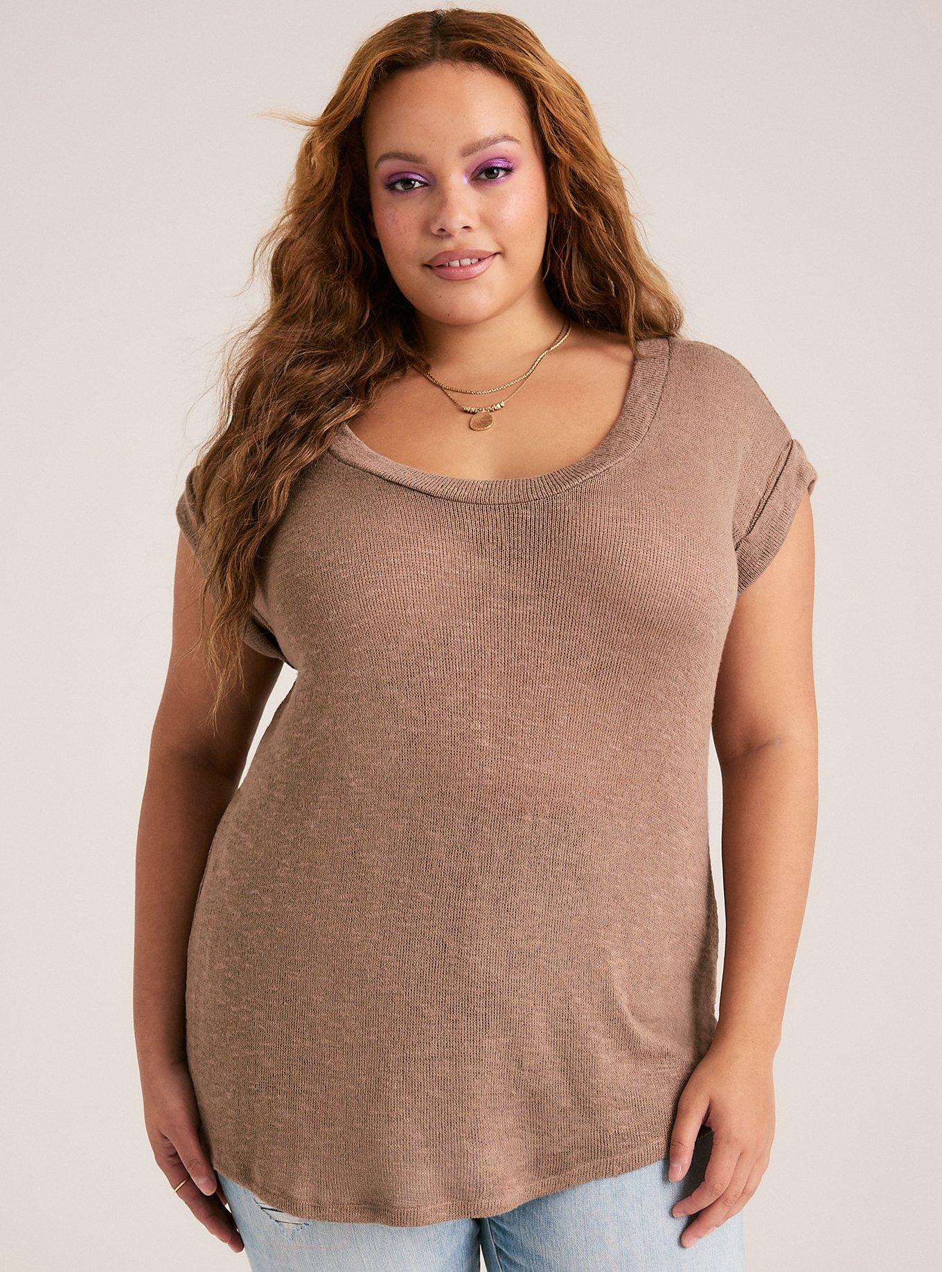 Plus Size Festi Sleeveless Dolman Tee, DESERT TAUPE, hi-res