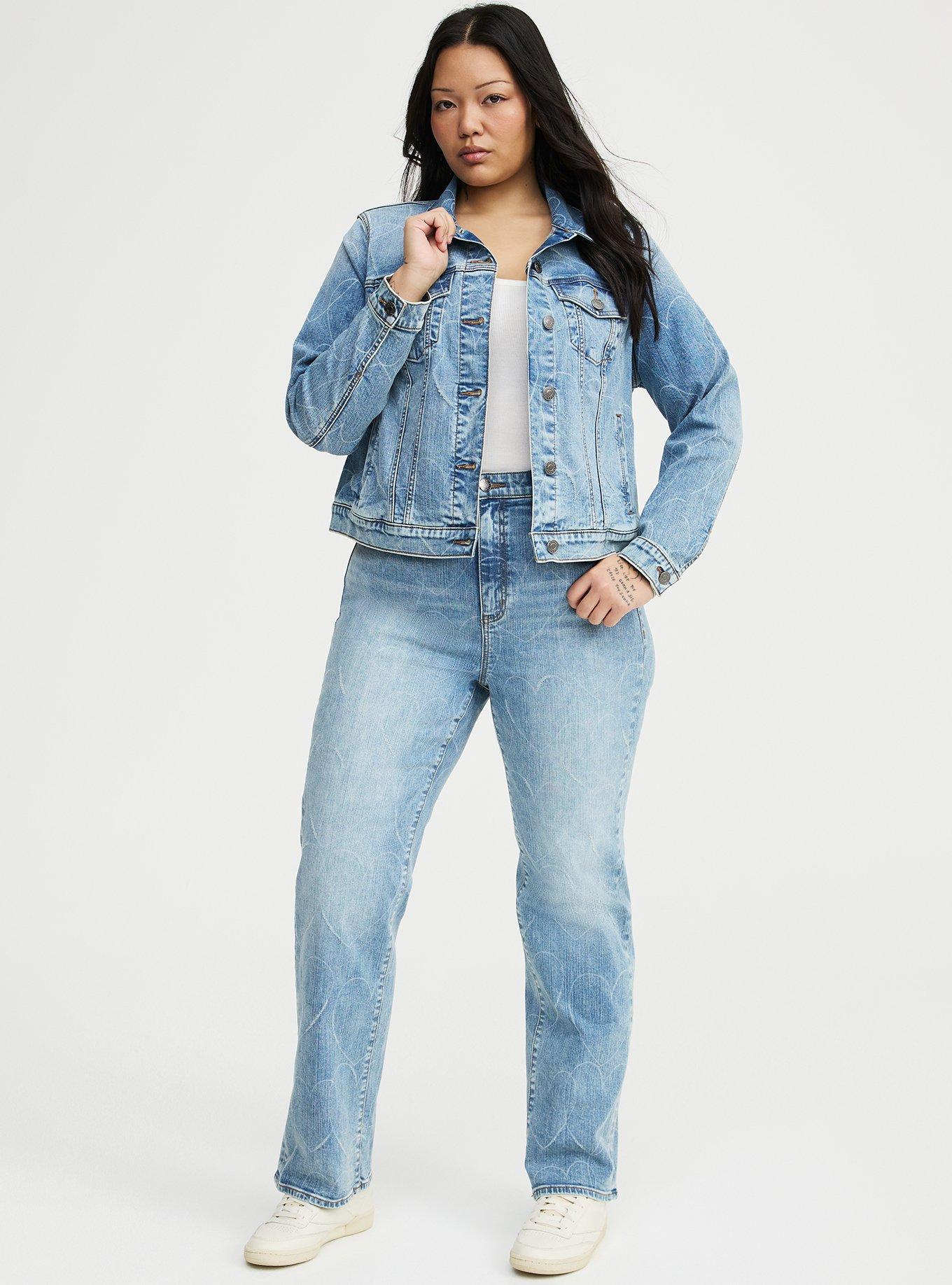Denim Hearts Modern Trucker Jacket, DESTRUCTED HEART LASER, alternate