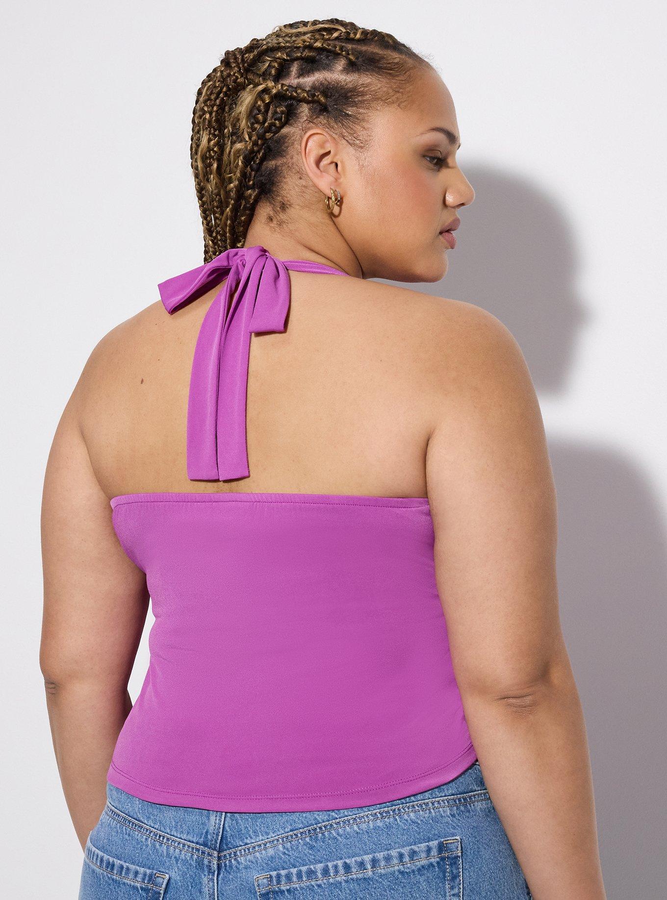 LoveSick Twist Front Flyaway Halter Top, WILLOWHERB, alternate