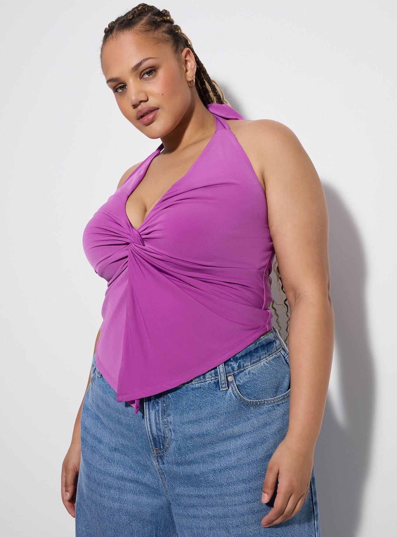 LoveSick Twist Front Flyaway Halter Top, WILLOWHERB, alternate