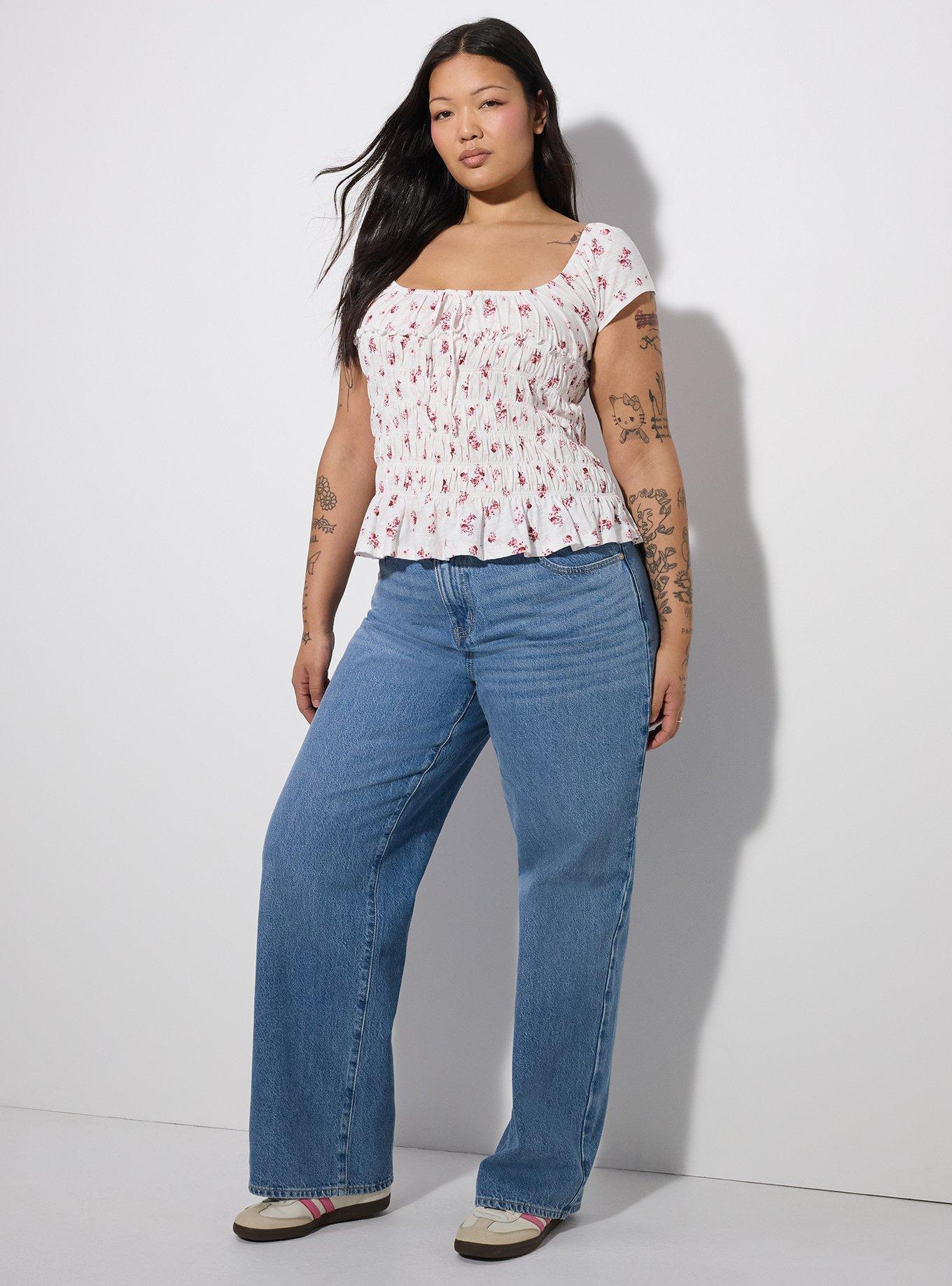 LoveSick Cap Sleeve Smocked Top, HELENA FLORAL PINK, alternate