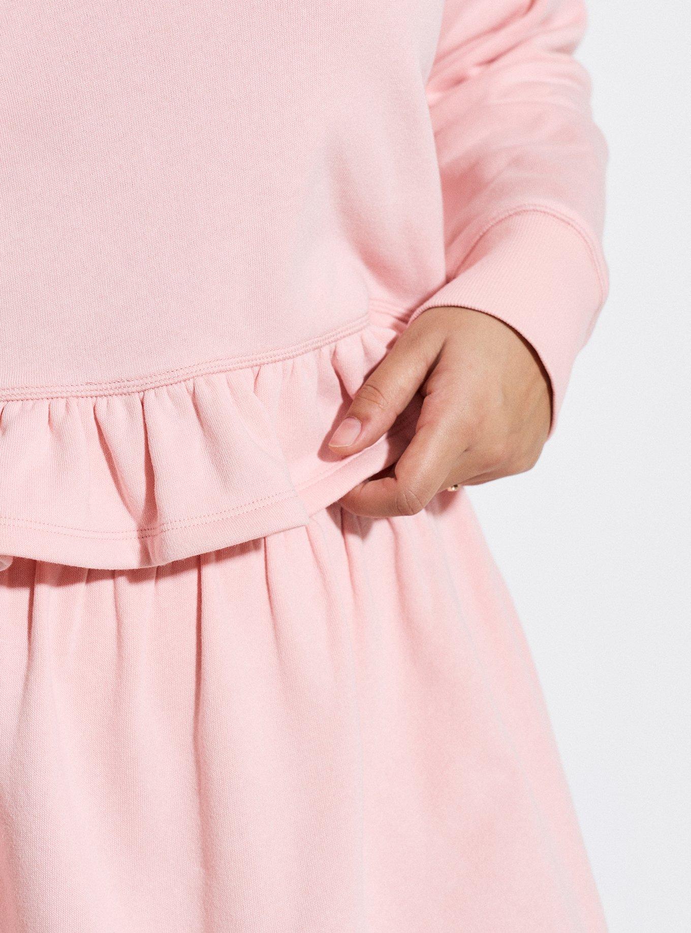 LOVESICK RUFFLE HEM CROP PULLOVER, SILVER PINK, alternate