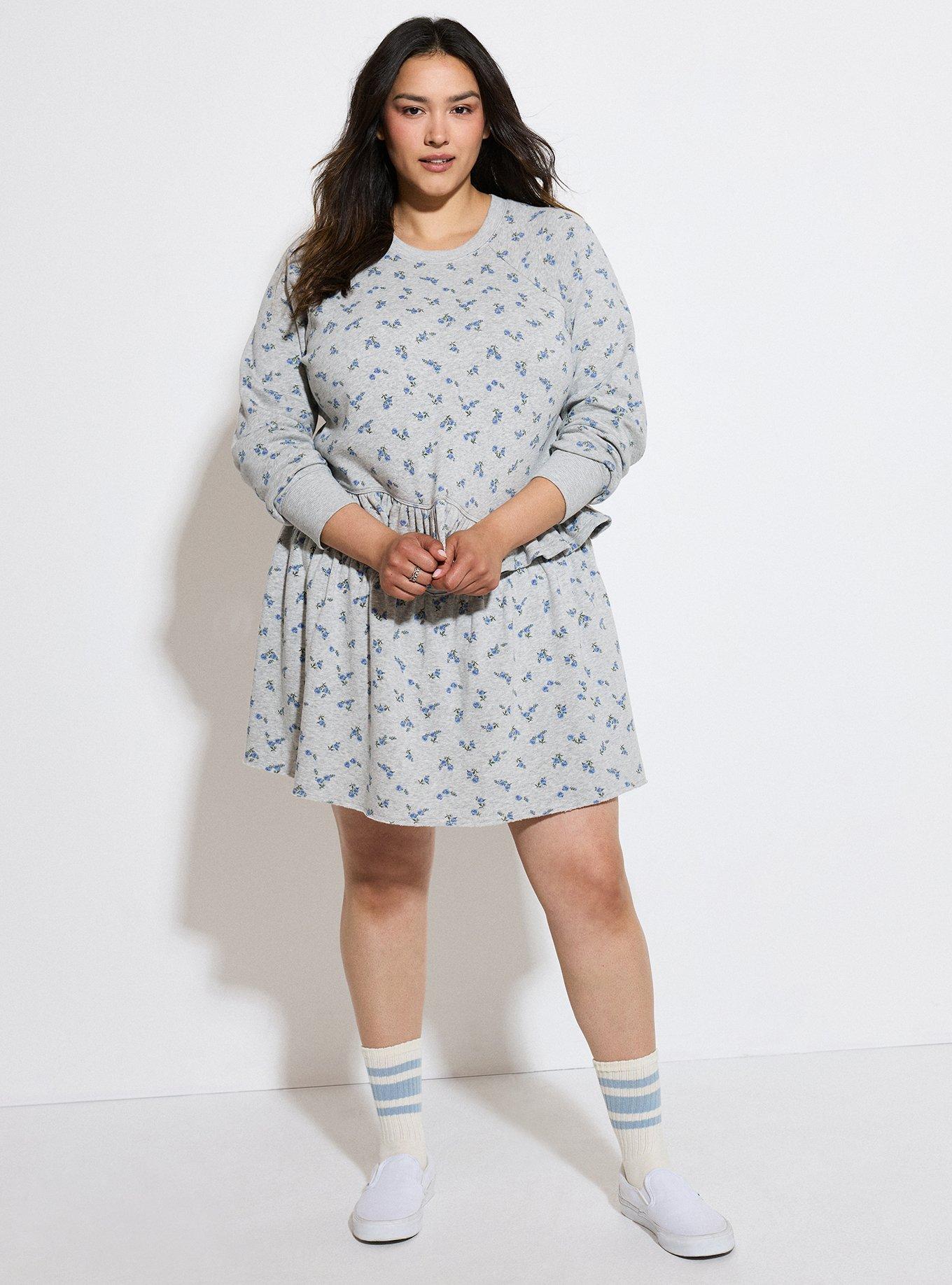 LOVESICK RUFFLE HEM CROP PULLOVER, ROSA SPRIGS FLORAL GREY, alternate