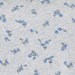 LOVESICK RUFFLE HEM CROP PULLOVER, ROSA SPRIGS FLORAL GREY, swatch