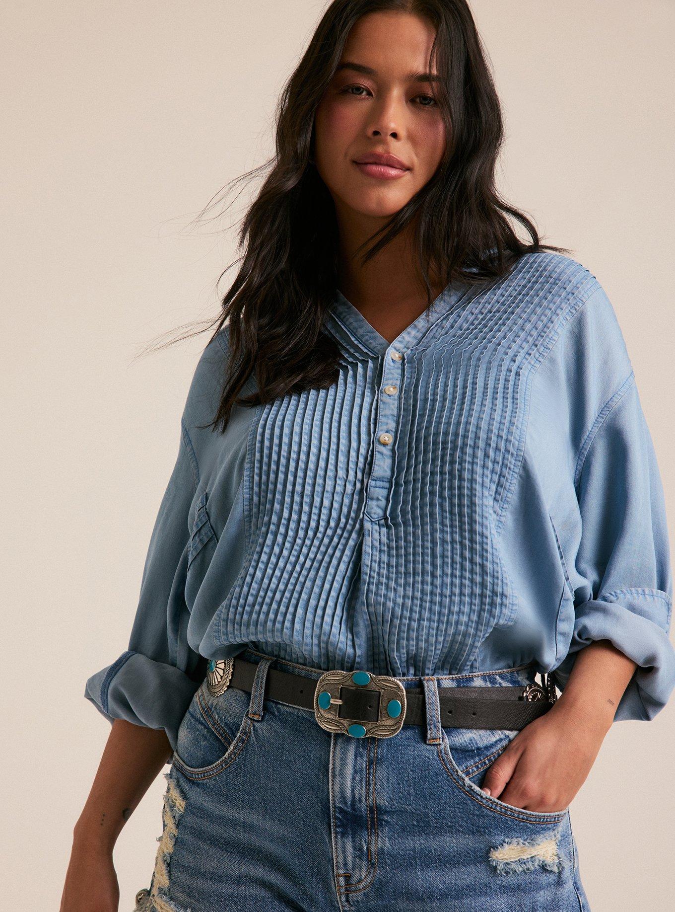 Western Turquoise Denim Belt, BLACK, alternate