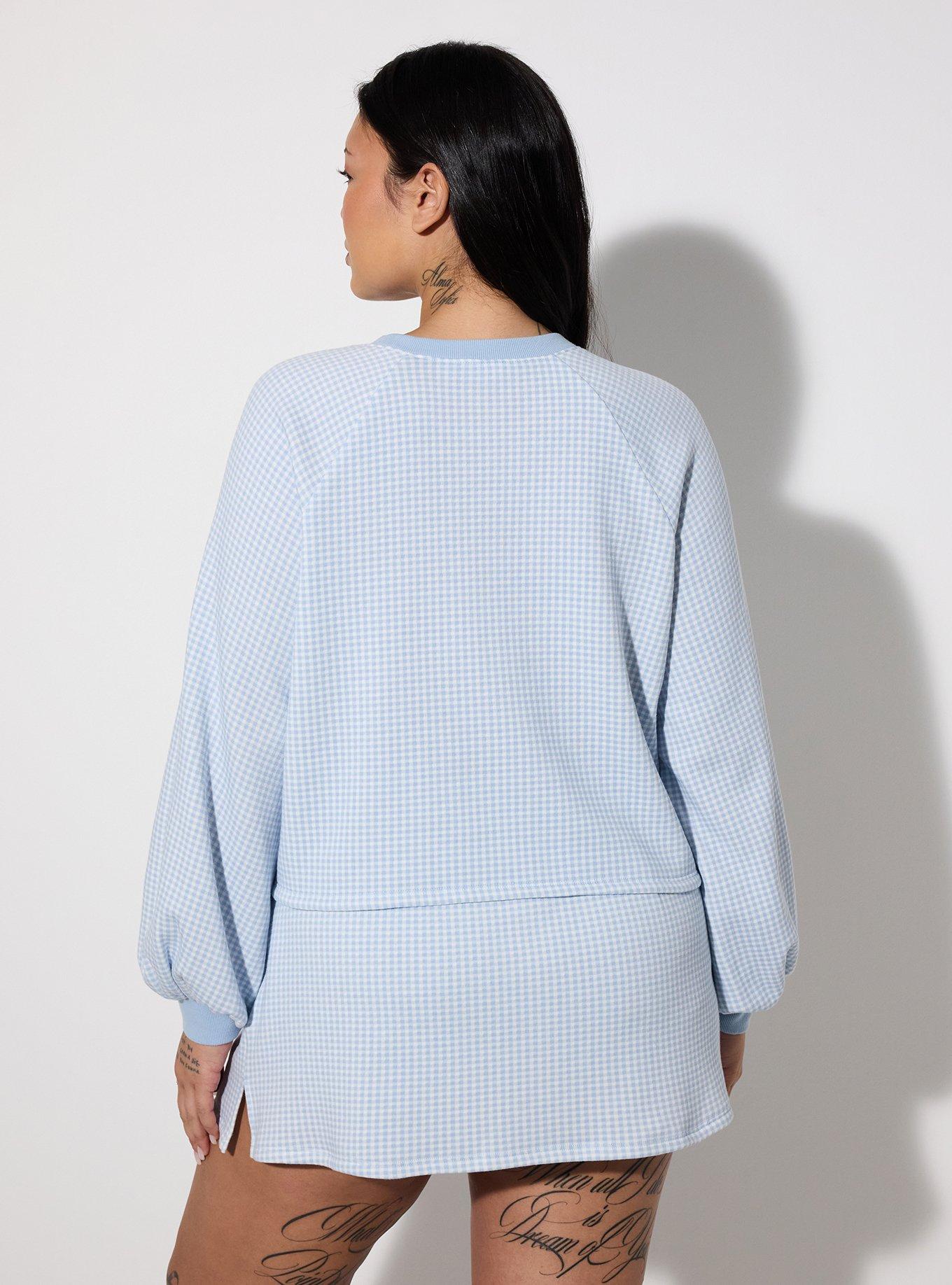 LoveSick Raglan Sweatshirt, LE PETIT GINGHAM BLUE, alternate