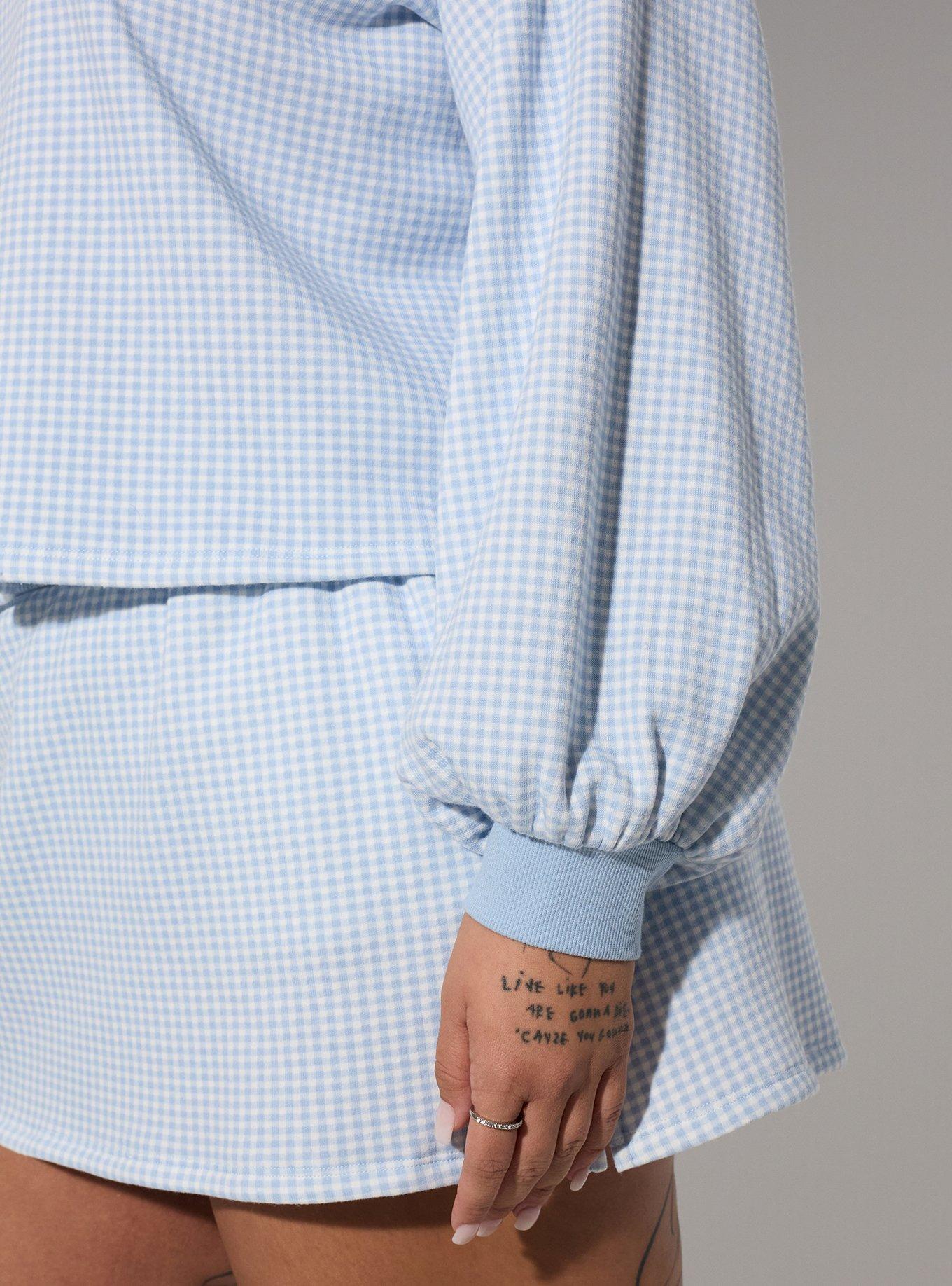 LoveSick Raglan Sweatshirt, LE PETIT GINGHAM BLUE, alternate