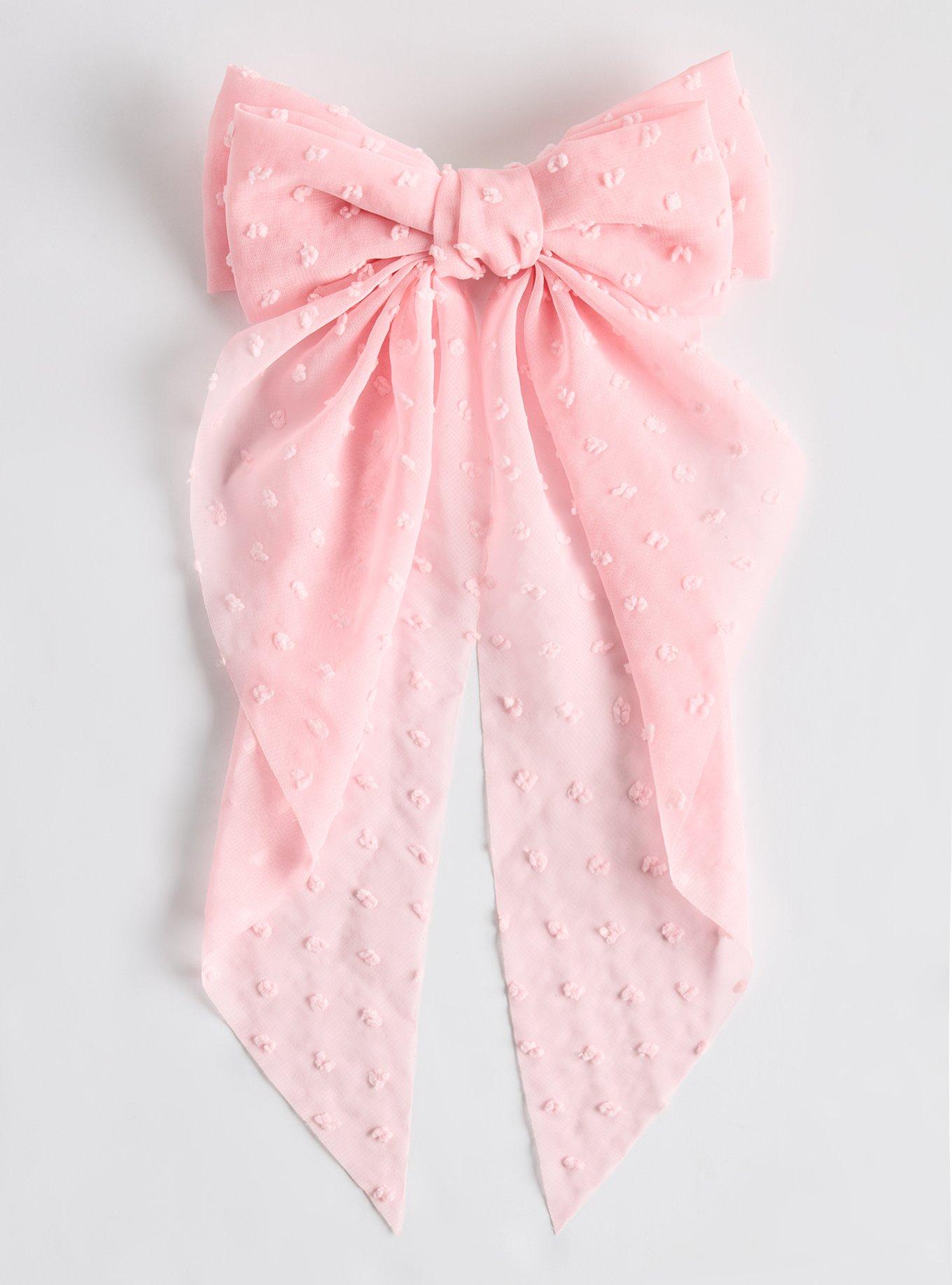 Oversized Bow Barette, PINK, hi-res