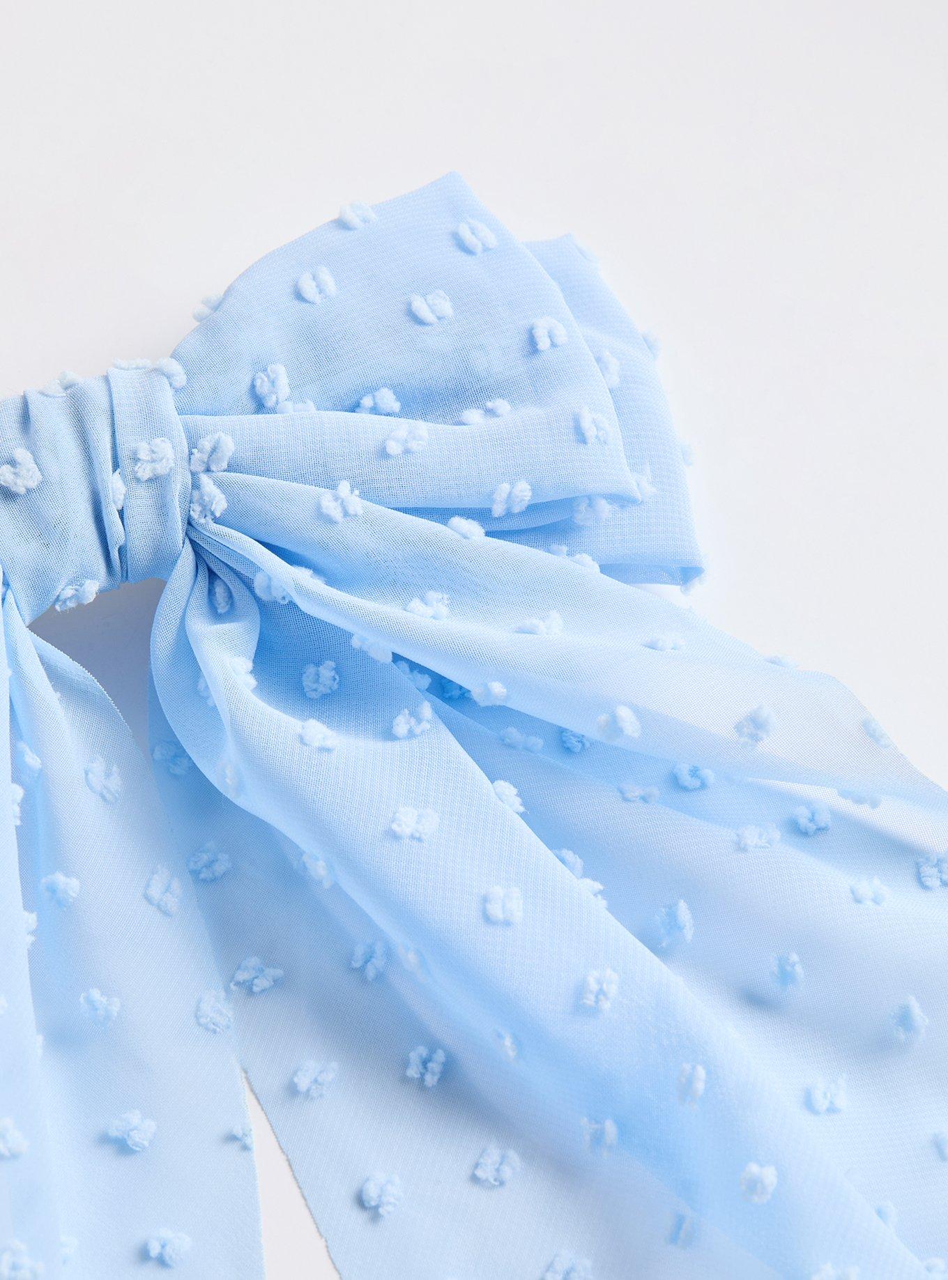 Oversized Bow Barette, BLUE, alternate