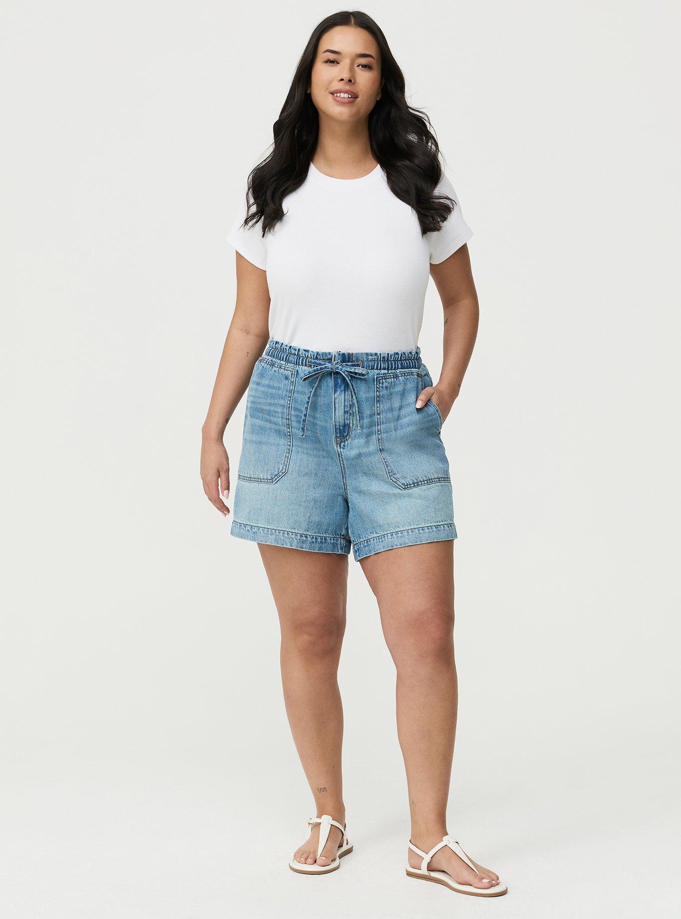 5'' High-Rise Lightweight Denim Short, SKIPPER, hi-res