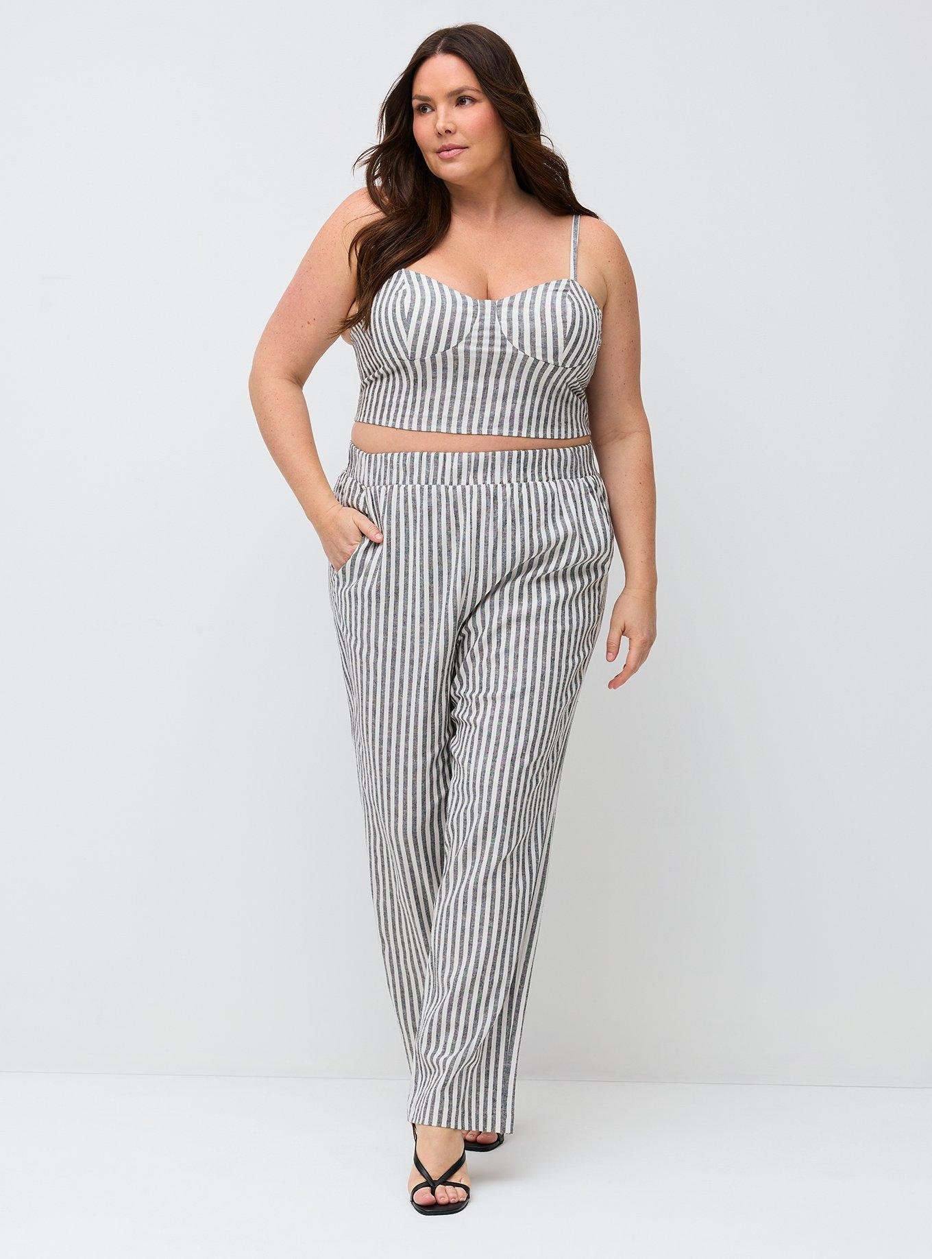 Studio Corset Top, XANDER STRIPE BLACK, alternate