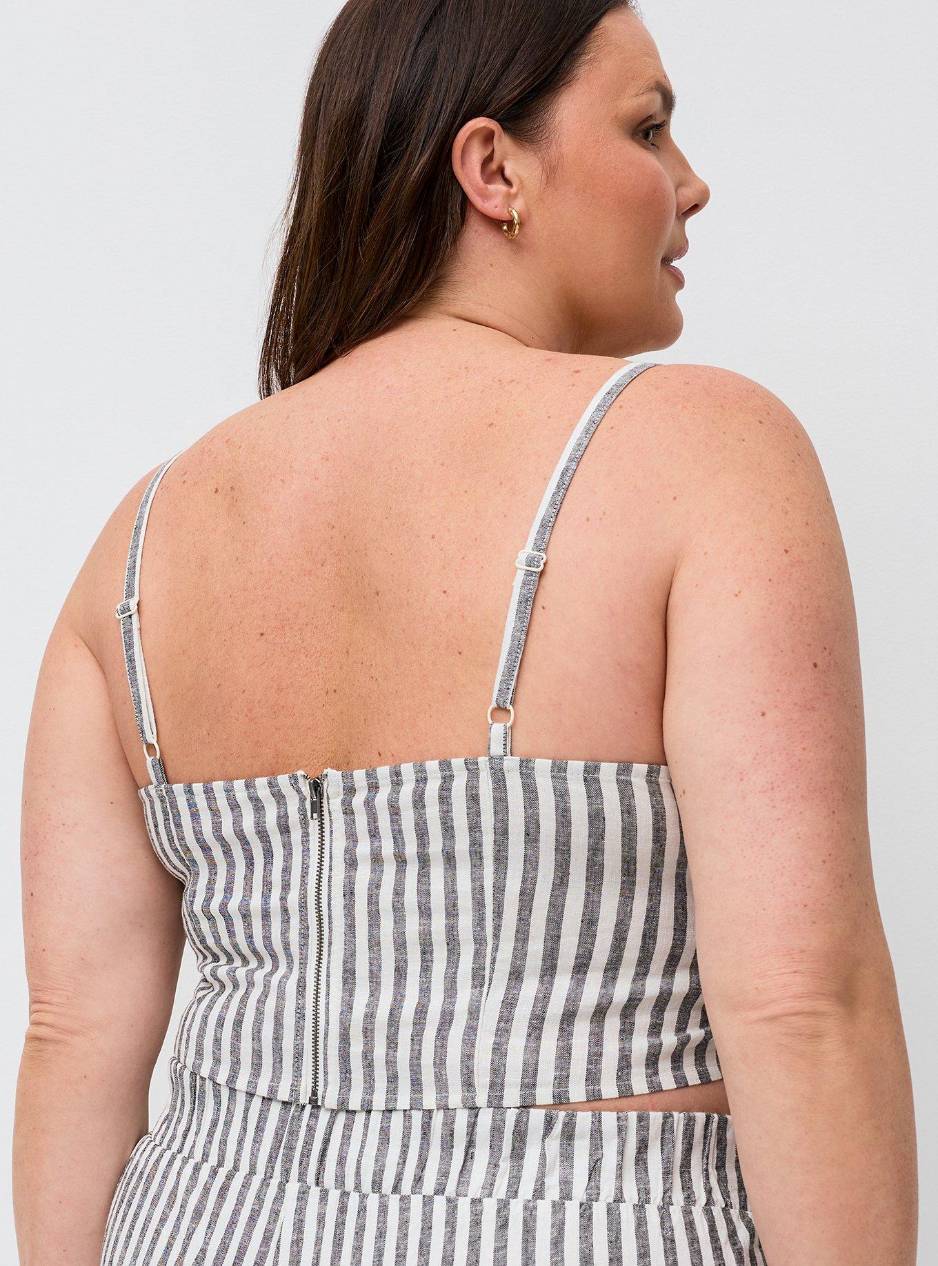 Studio Corset Top, XANDER STRIPE BLACK, alternate