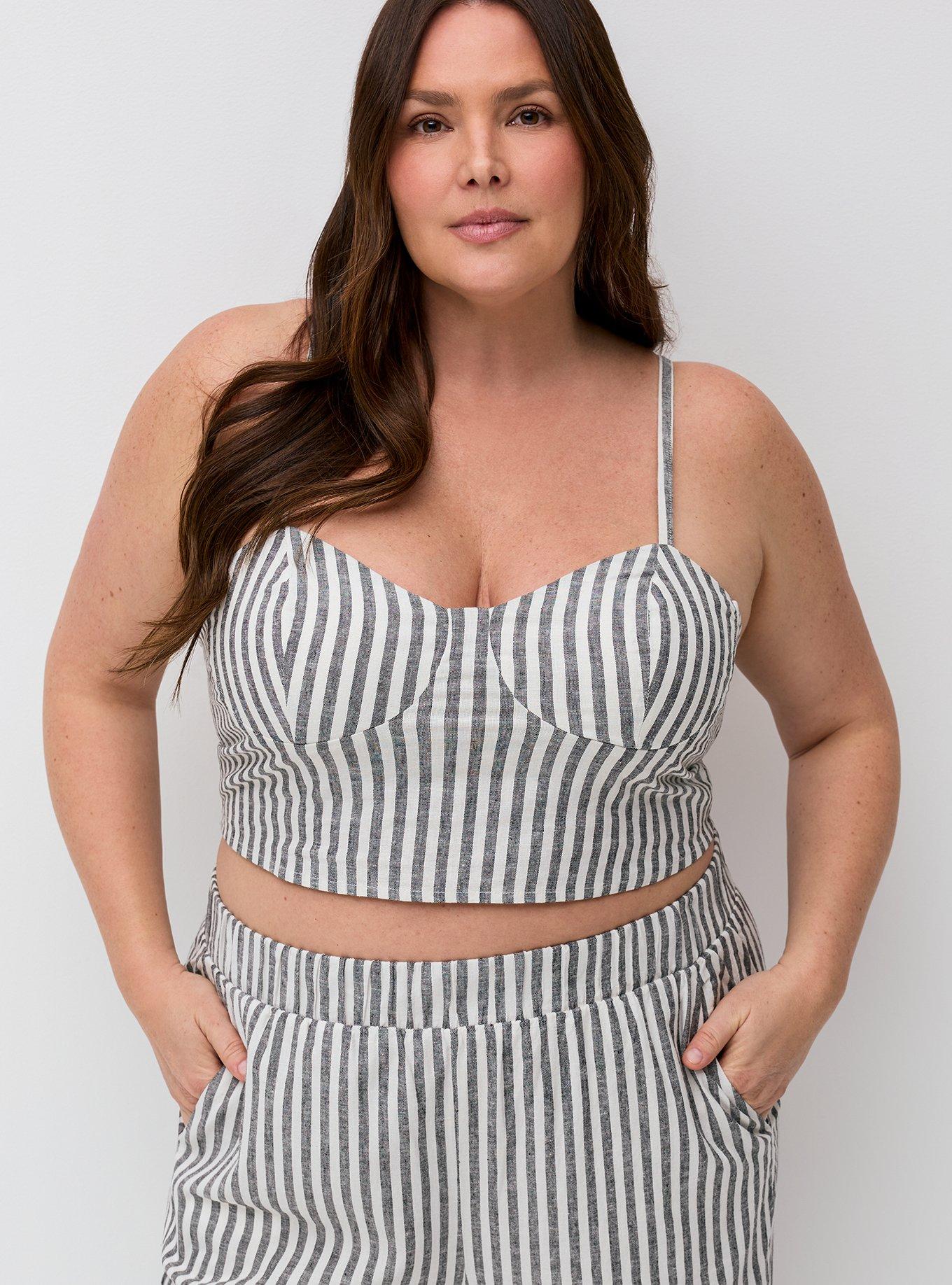 Studio Corset Top, XANDER STRIPE BLACK, alternate