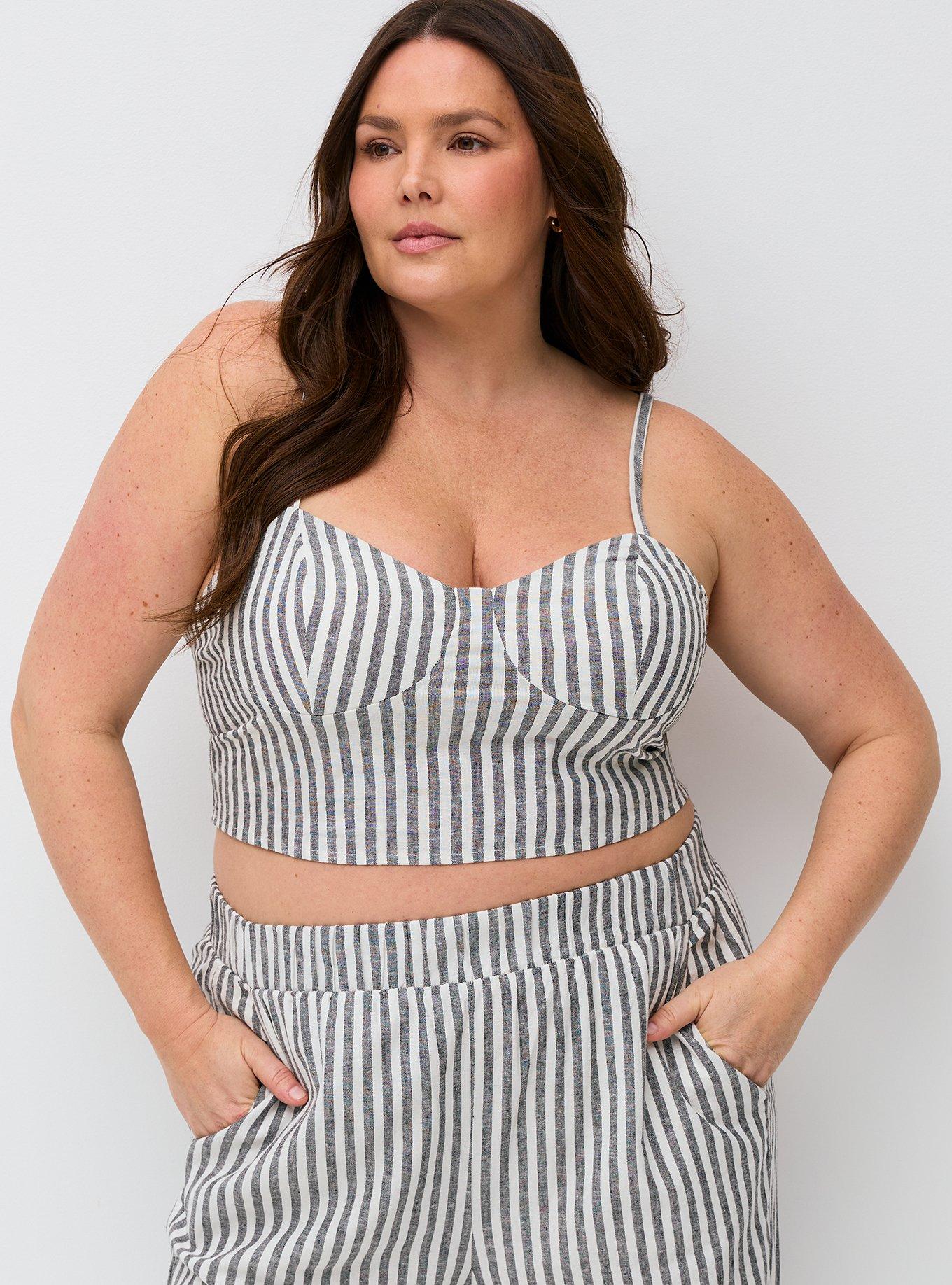 Studio Corset Top, XANDER STRIPE BLACK, hi-res