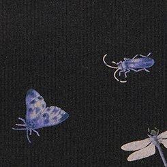 Cotton Mid-Rice Lace Trim Cheeky Panty, LITTLE INSECTS BLACK, swatch
